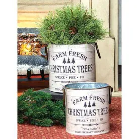 2/Set, Farm Fresh Christmas Trees Buckets