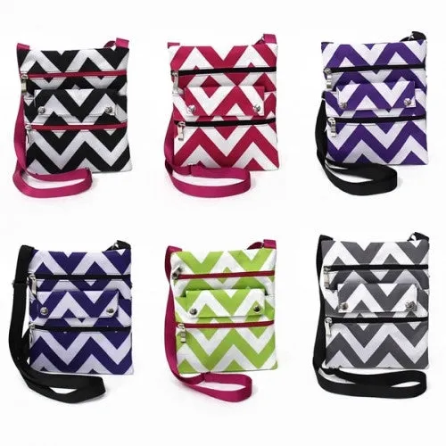 315/316-chevron mid size cross body bag in zig-zag Case of 24