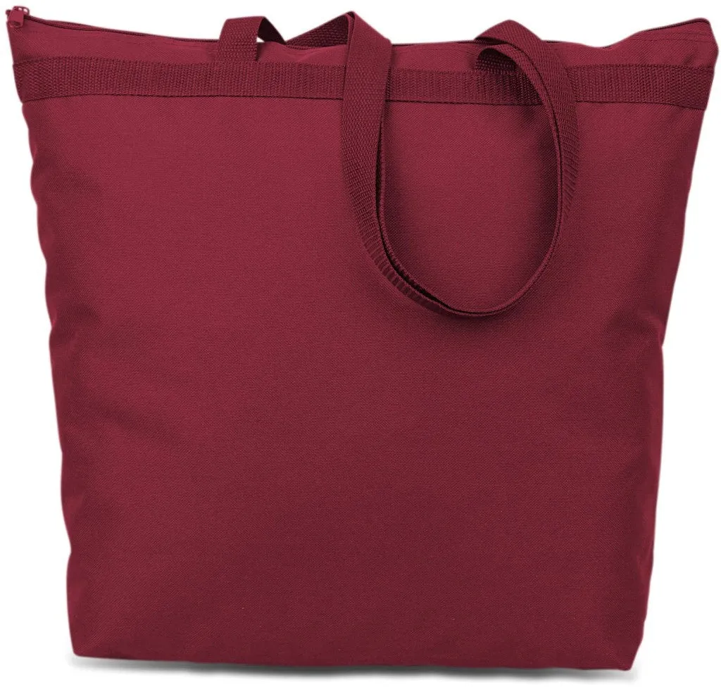 600 denier polyester large tote - cardinal Case of 48