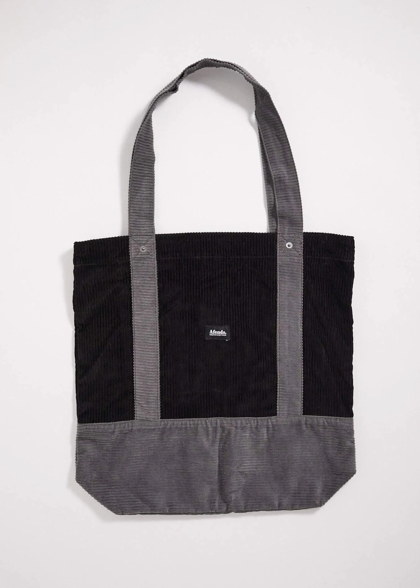 Afends Unisex Killer Wale - Corduroy Tote Bag - Black