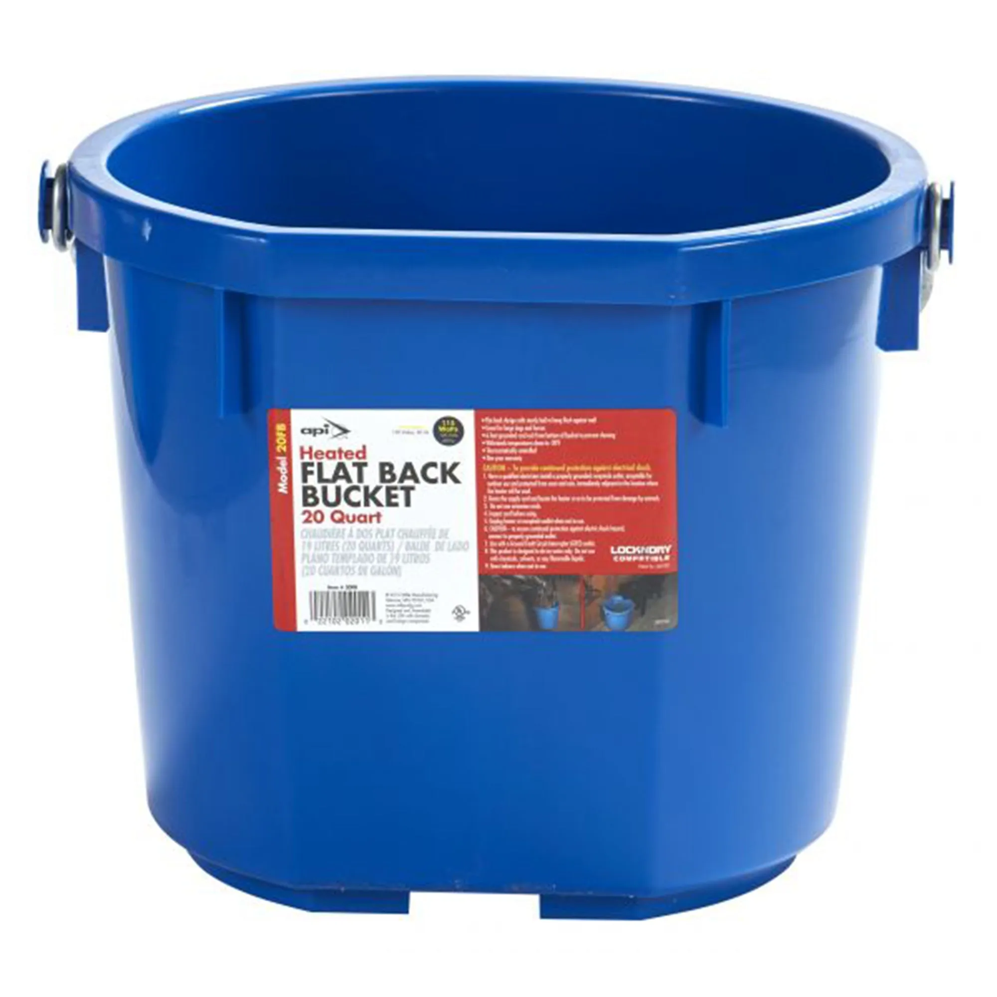 API 20 Quart Plastic Thermostatically Controlled Round Flat Back Heated Bucket