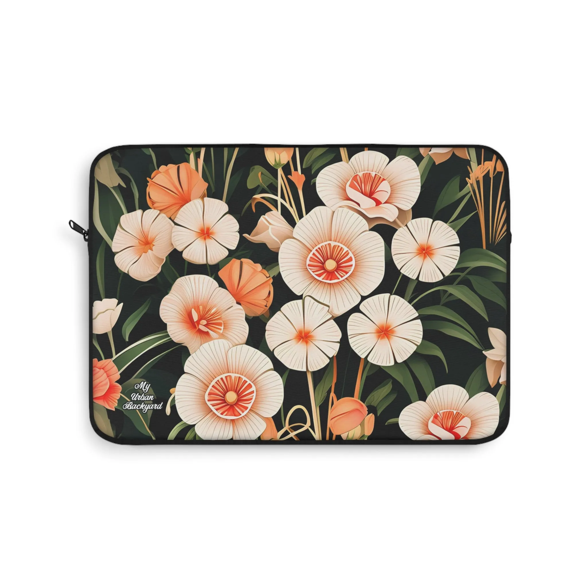 Art Deco Flowers, Laptop Carrying Case, Top Loading Sleeve for School or Work