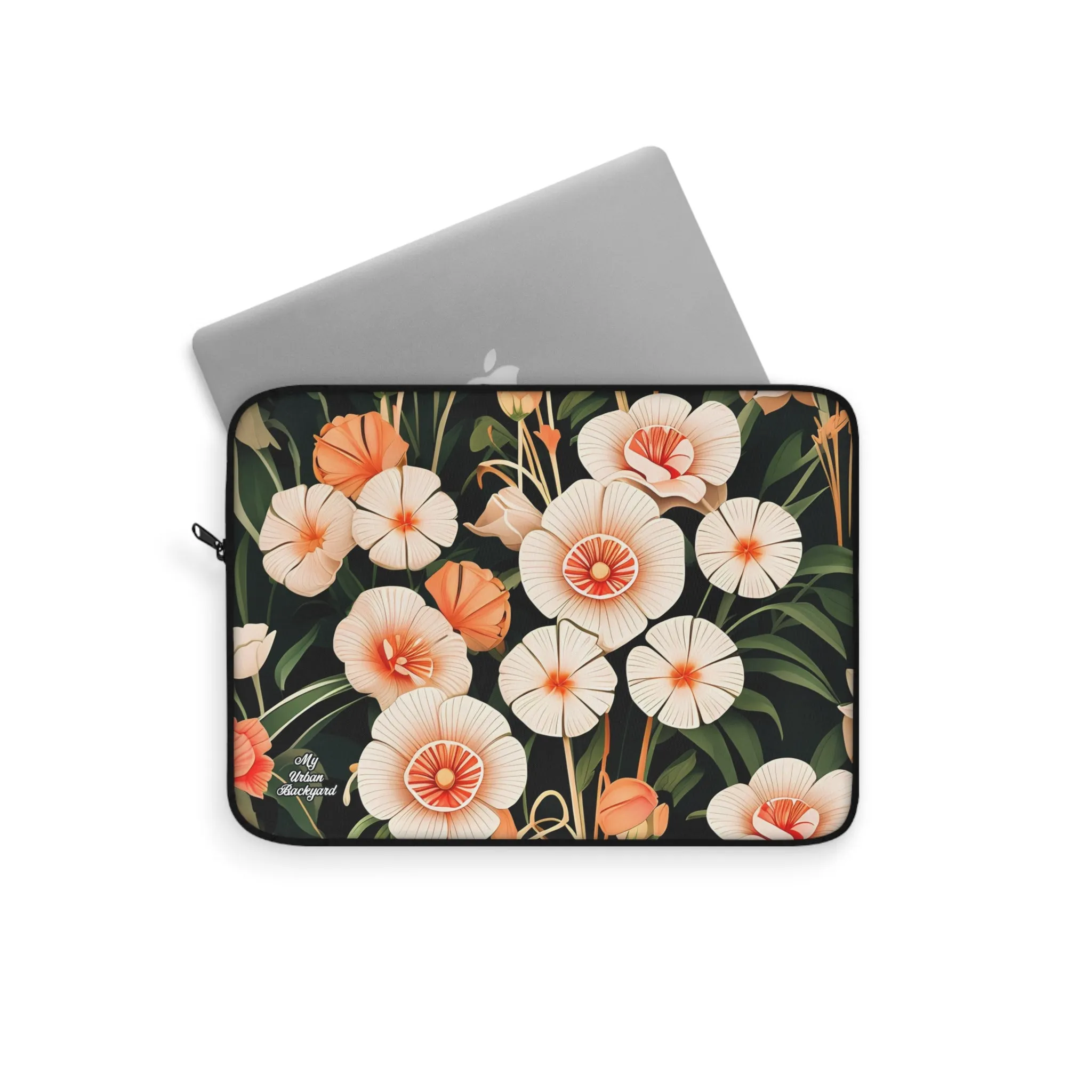 Art Deco Flowers, Laptop Carrying Case, Top Loading Sleeve for School or Work