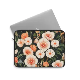 Art Deco Flowers, Laptop Carrying Case, Top Loading Sleeve for School or Work