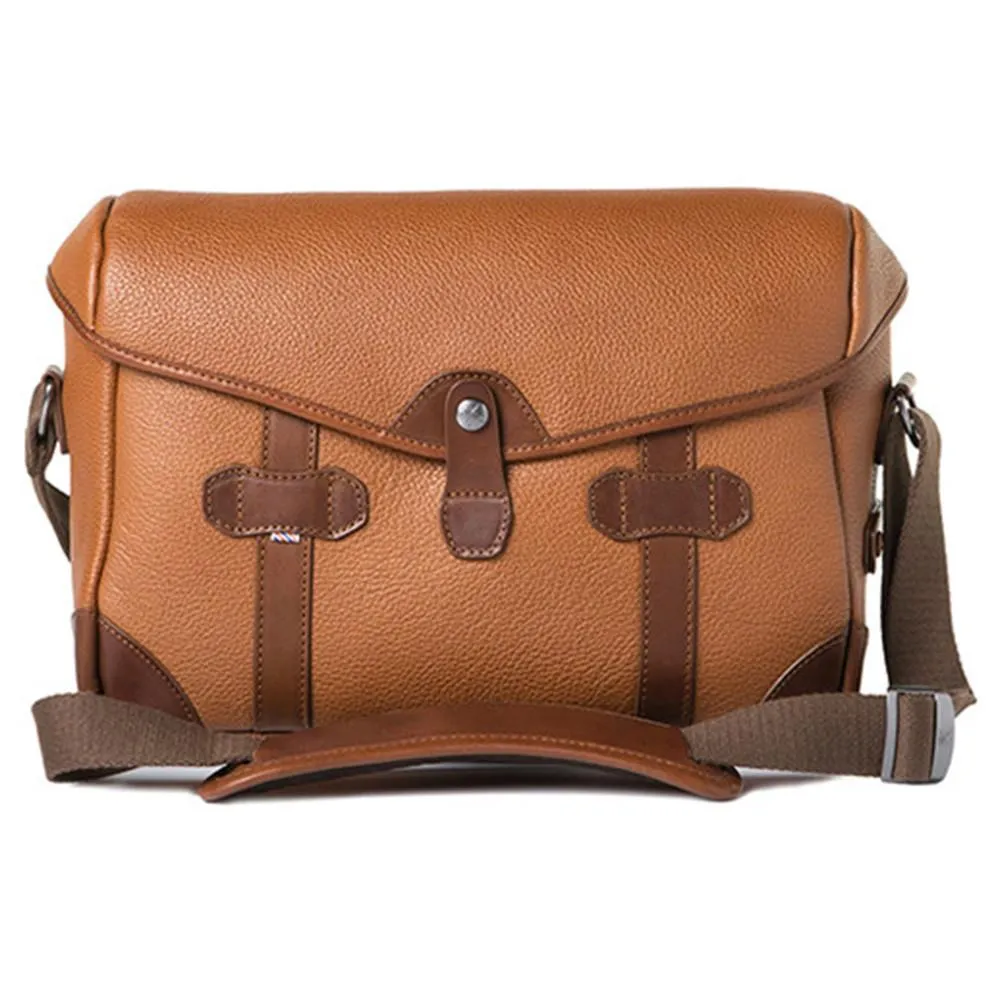 Barber Shop Small Messenger "Pageboy" Camera Bag (Grained Leather, Brown)