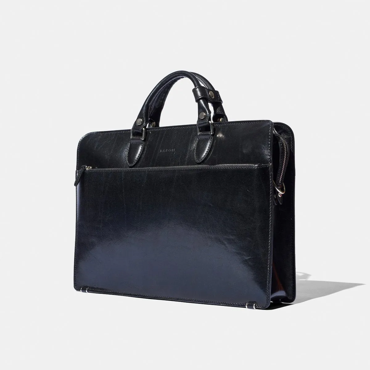 Baron - Zip Briefcase BLACK LEATHER