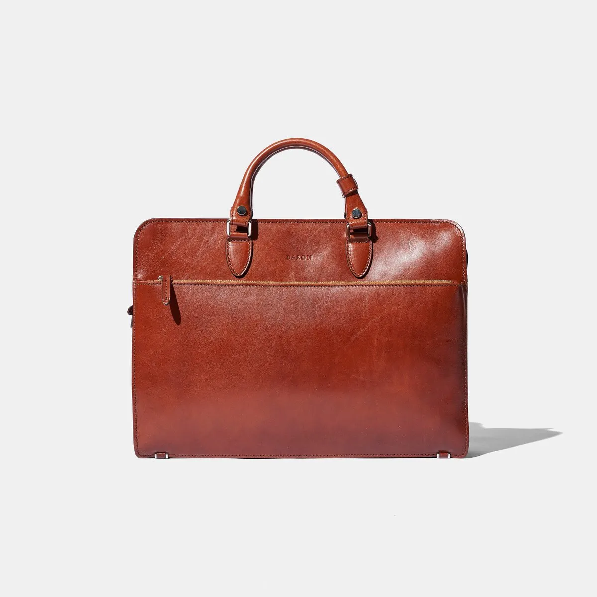 Baron - Zip Briefcase BLACK LEATHER