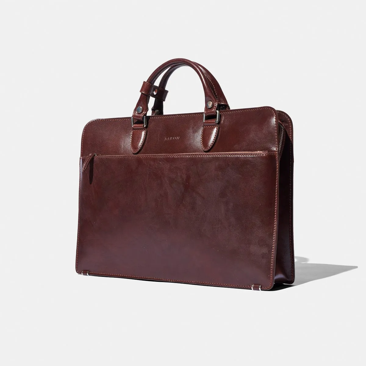 Baron - Zip Briefcase BLACK LEATHER