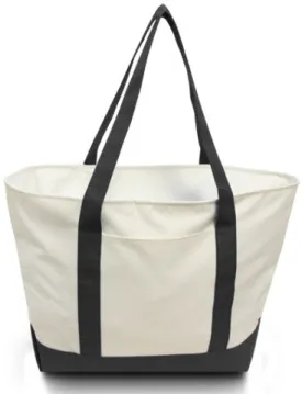 bay view giant zipper boat tote - black Case of 24