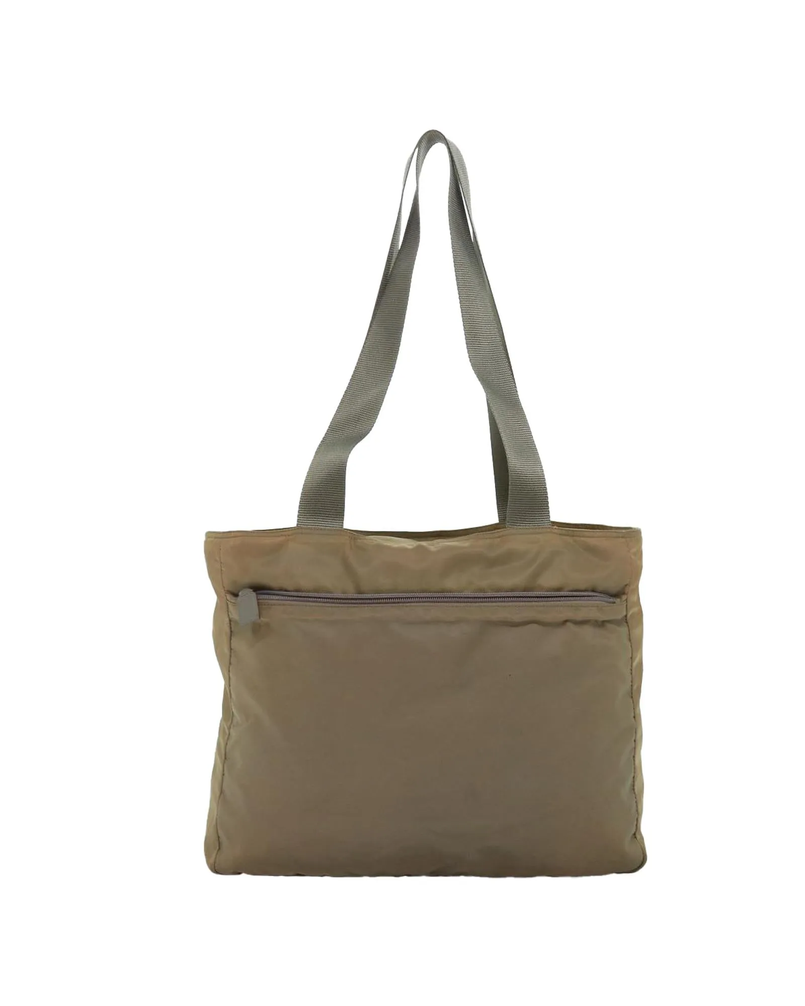 Beige Nylon Tote Bag with Scratches and Rubbing - Made in Italy