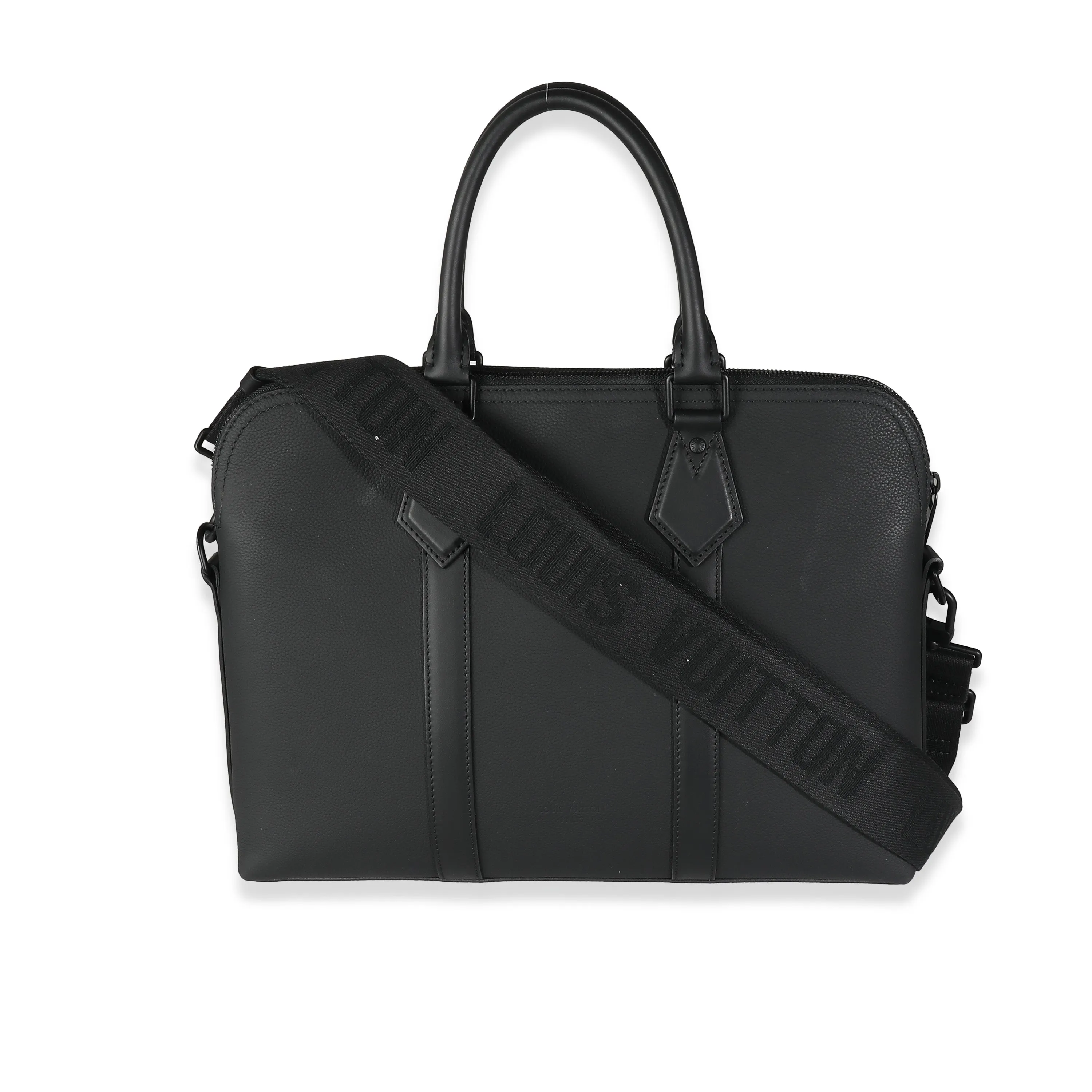 Black Calfskin Aerogram Takeoff Briefcase