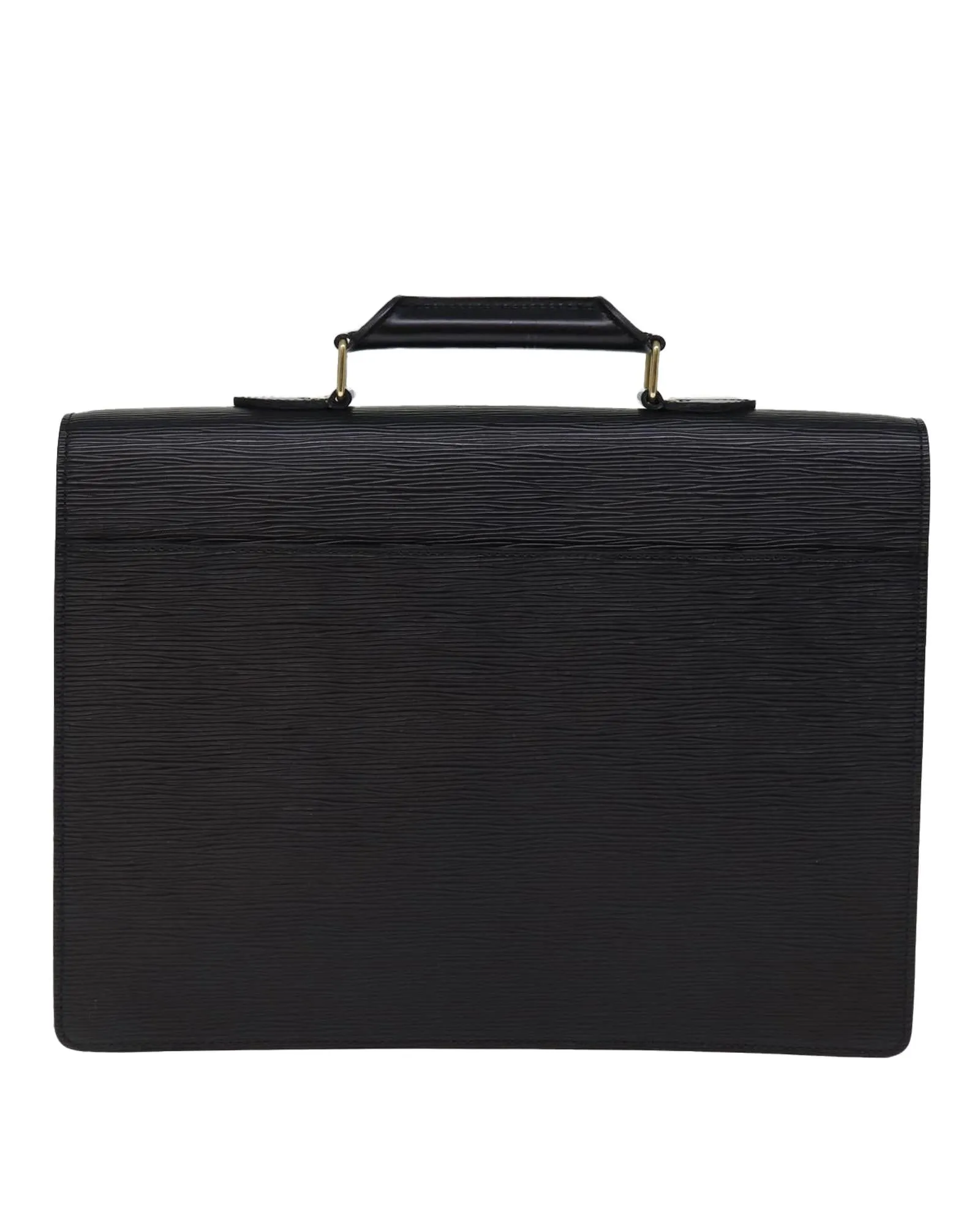 Black Epi Leather Briefcase with Dust Bag and Key Accessory