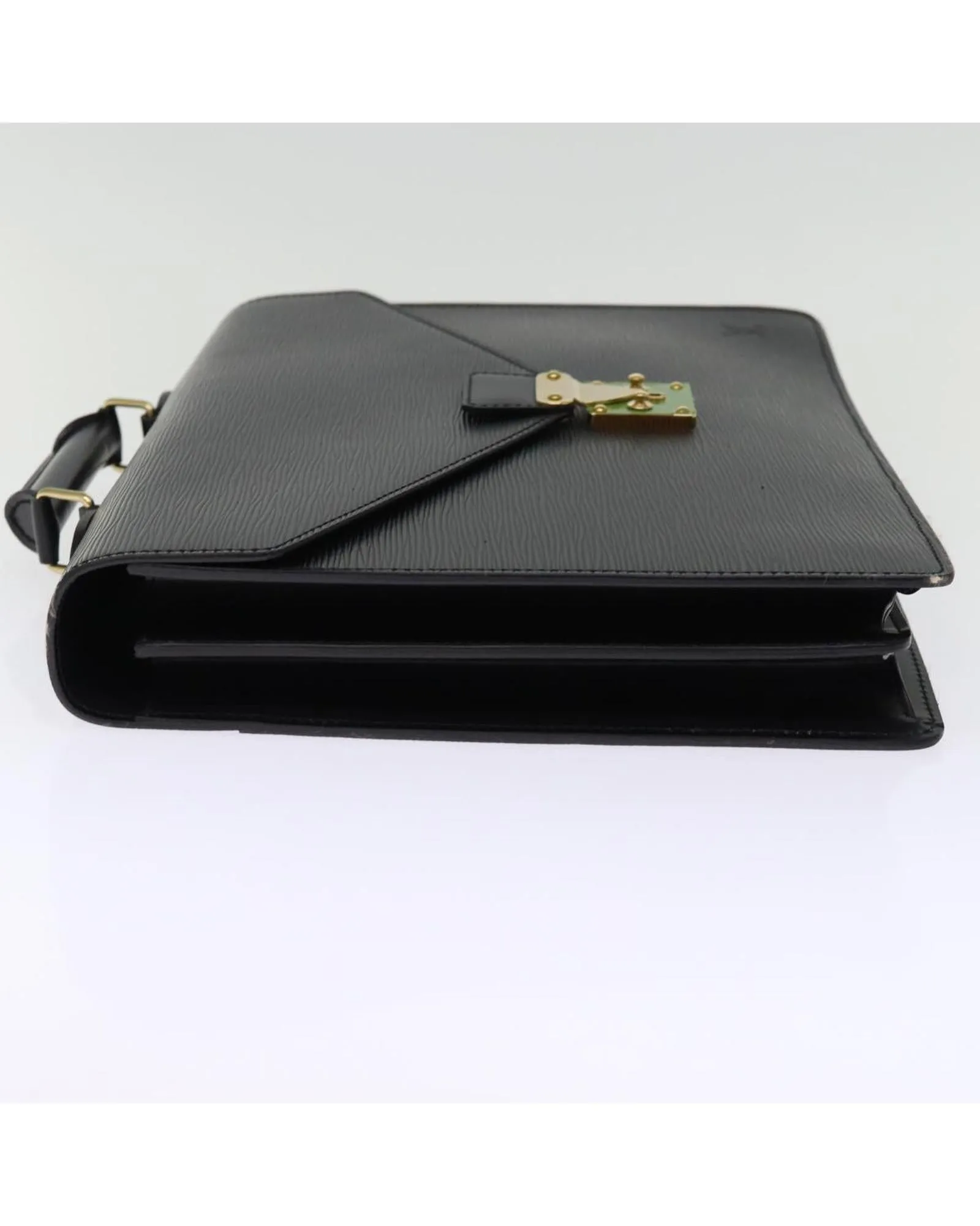 Black Epi Leather Briefcase with Dust Bag and Key Accessory