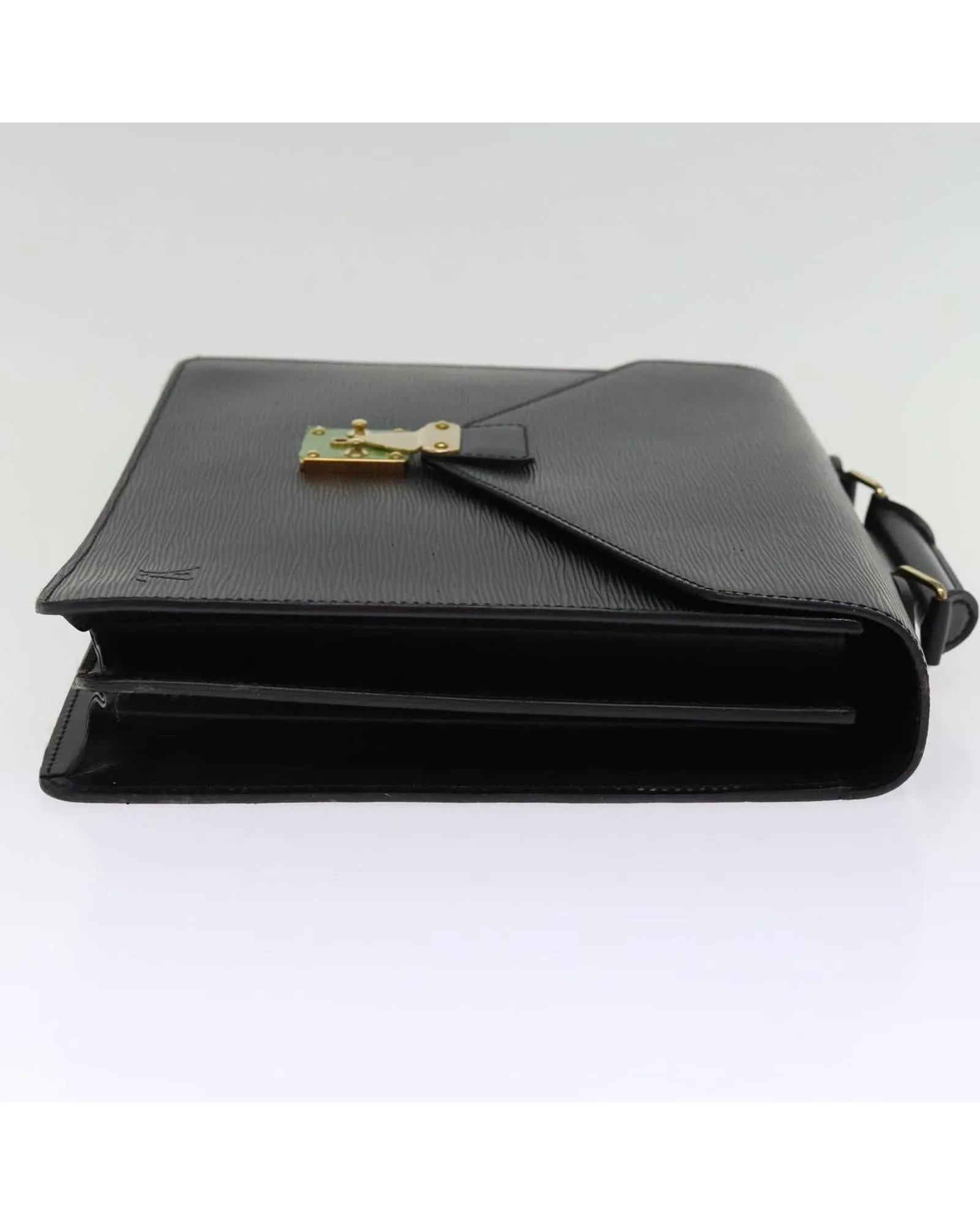 Black Epi Leather Briefcase with Dust Bag and Key Accessory