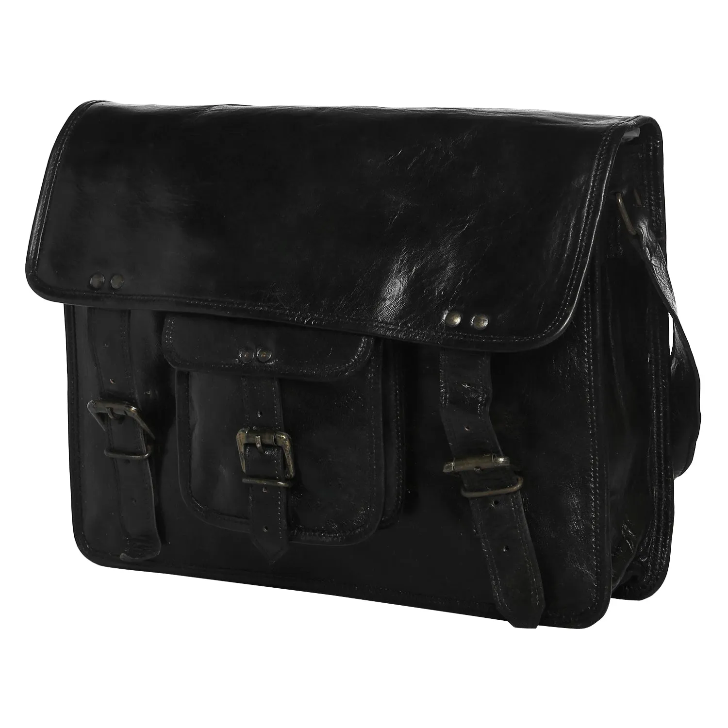 Black Leather Briefcase 15"