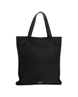 Black Nylon Tote Bag with Guarantee Card - Made in Italy