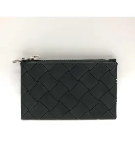 Black Rubber Nylon Coin Case by Bottega Veneta