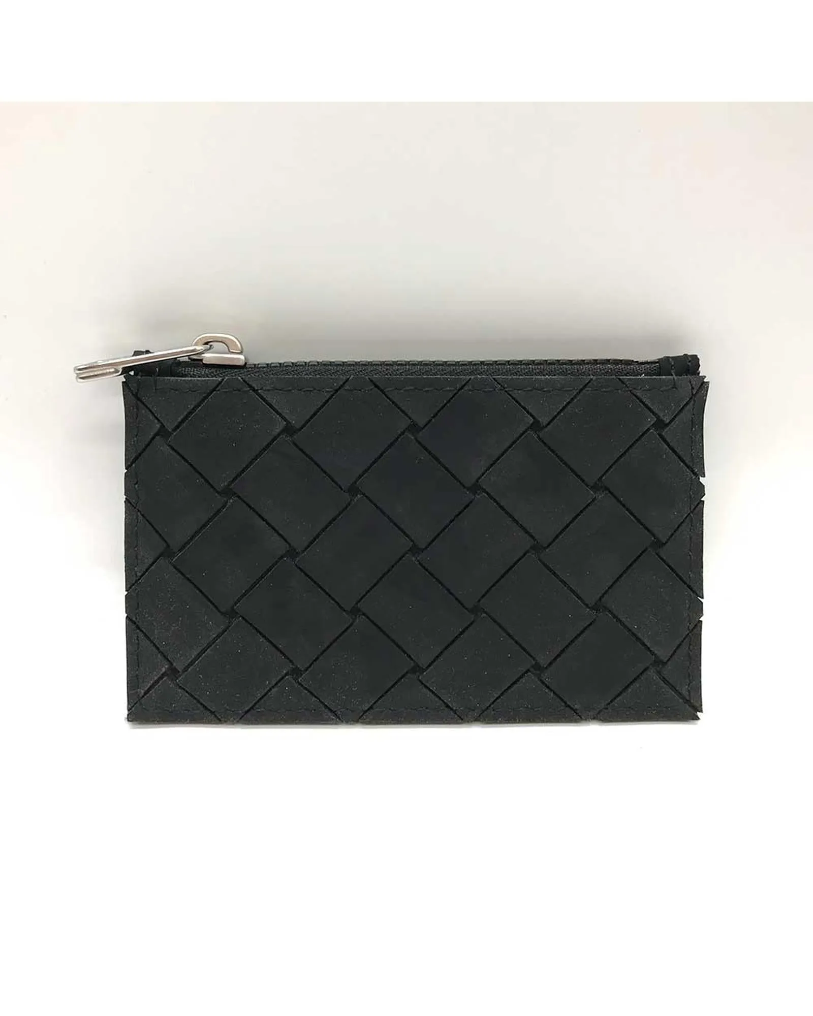 Black Rubber Nylon Coin Case by Bottega Veneta