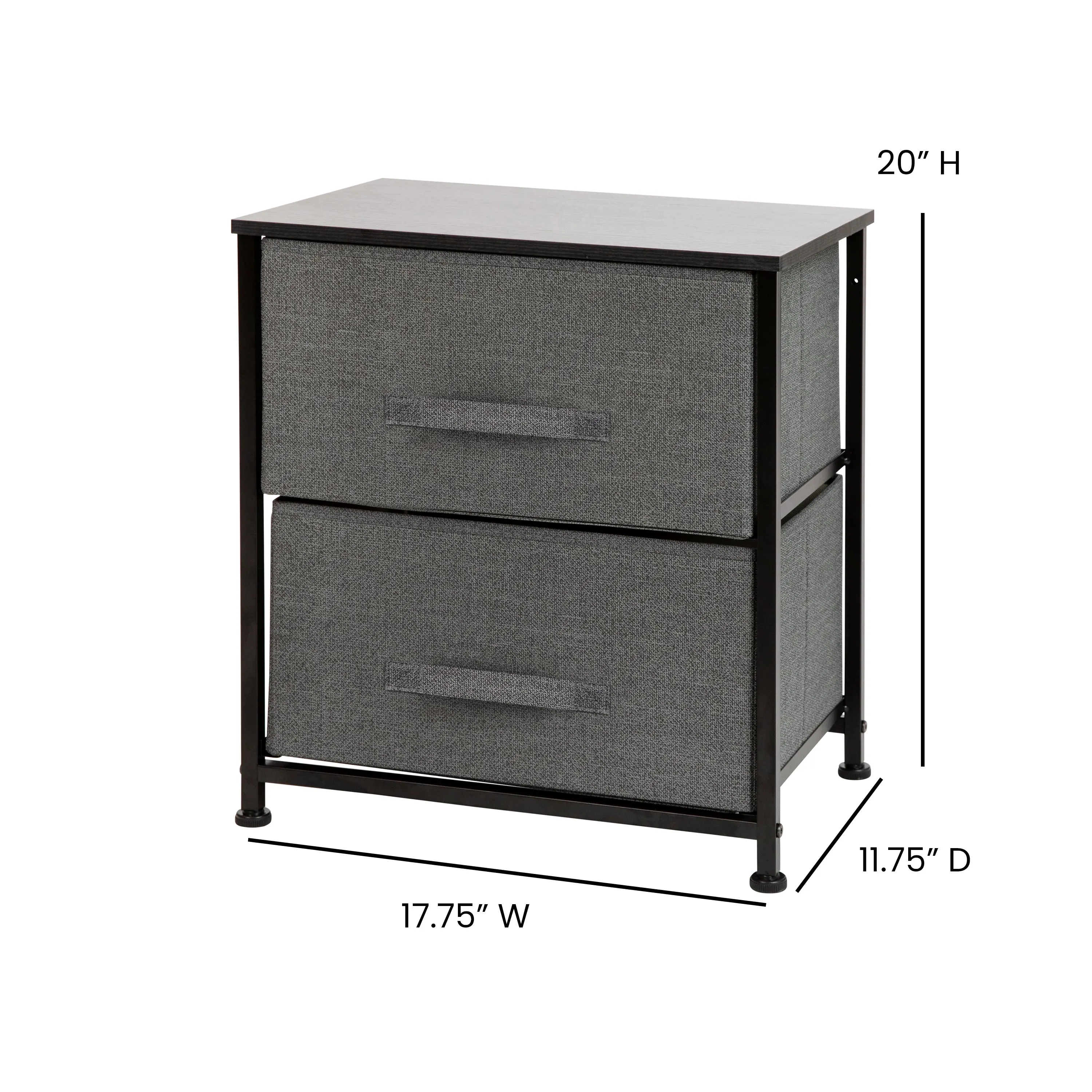 Black/Gray 2 Drawer Organizer WX-5L200-BK-GR-GG