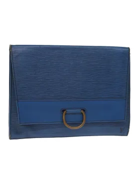 Blue Epi Leather Clutch Bag with Accessory France Made (SKU 75880)