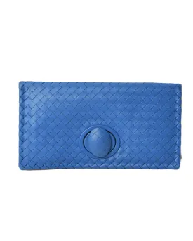 Blue Leather Clutch Bag - Pristine Condition - Used A Unused