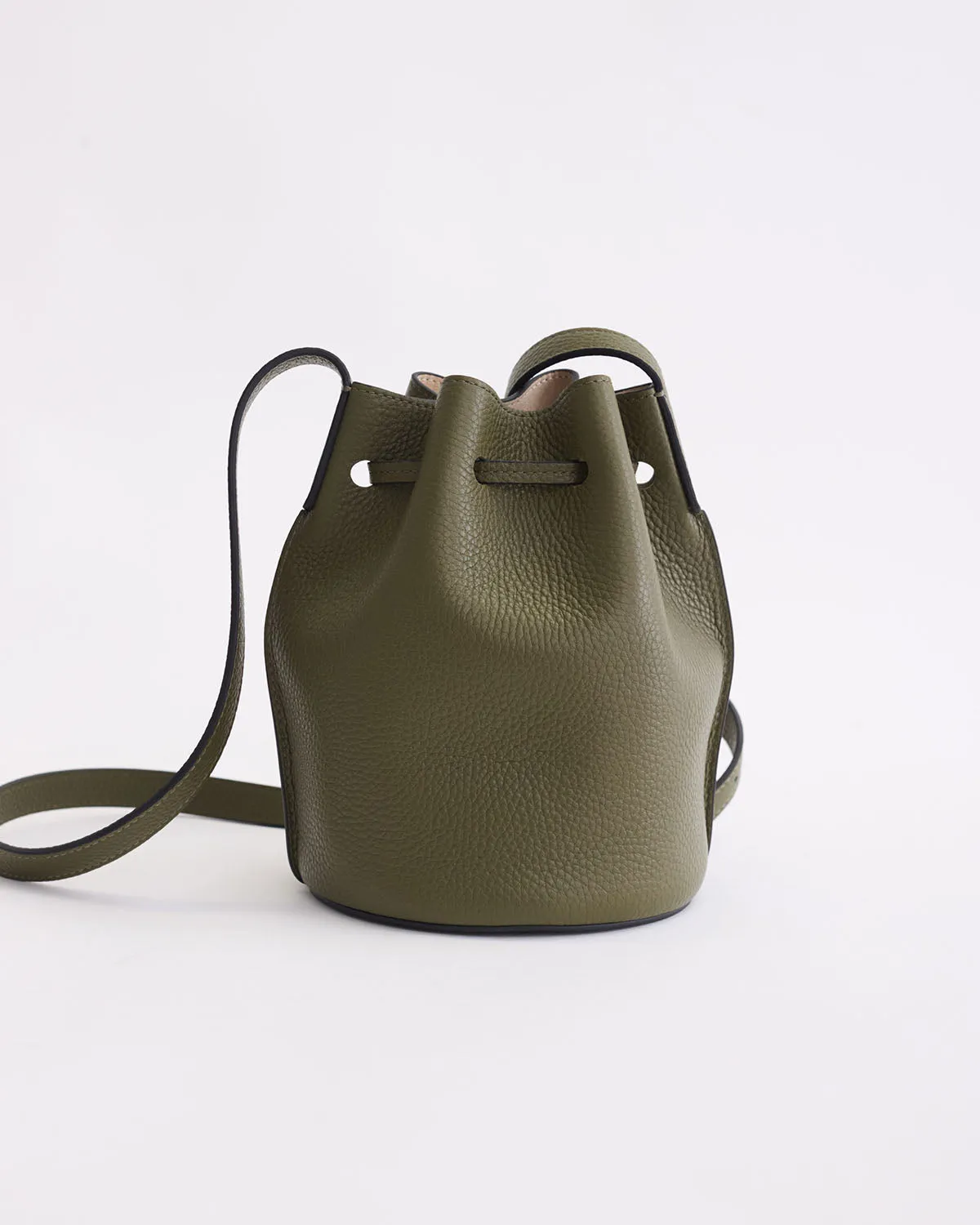 Bobb Bucket Bag: Olive Pebbled Leather