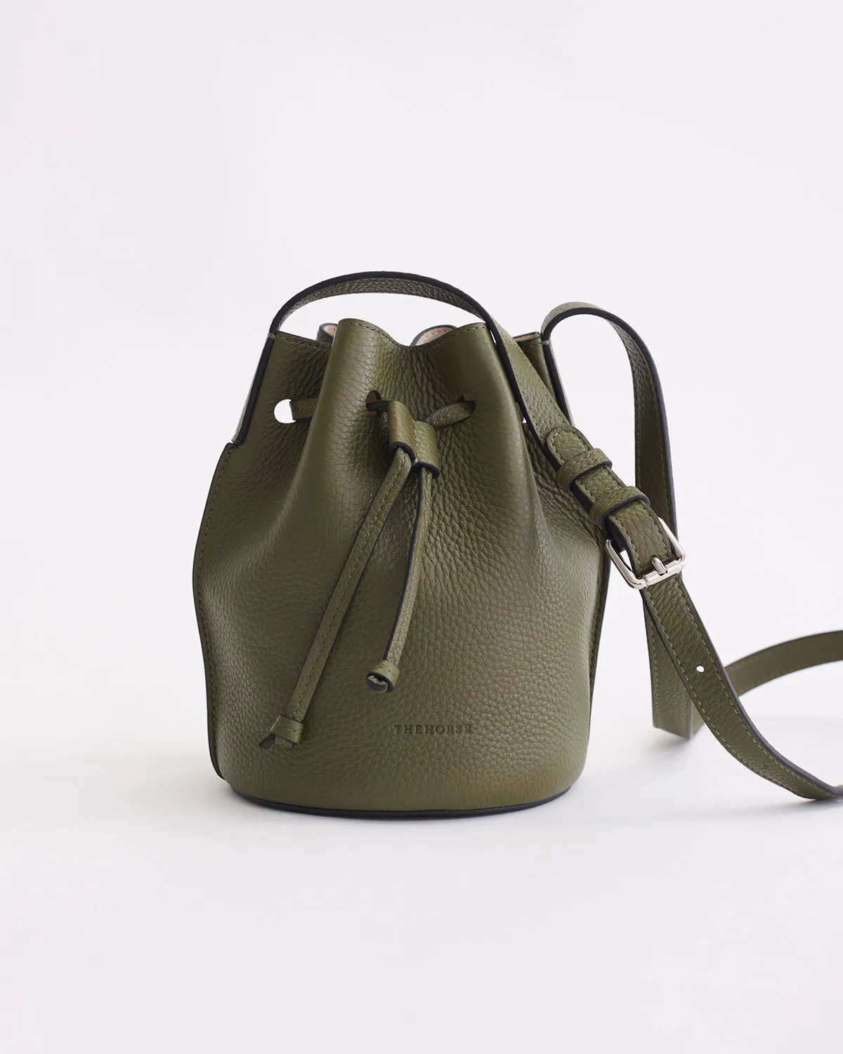 Bobb Bucket Bag: Olive Pebbled Leather