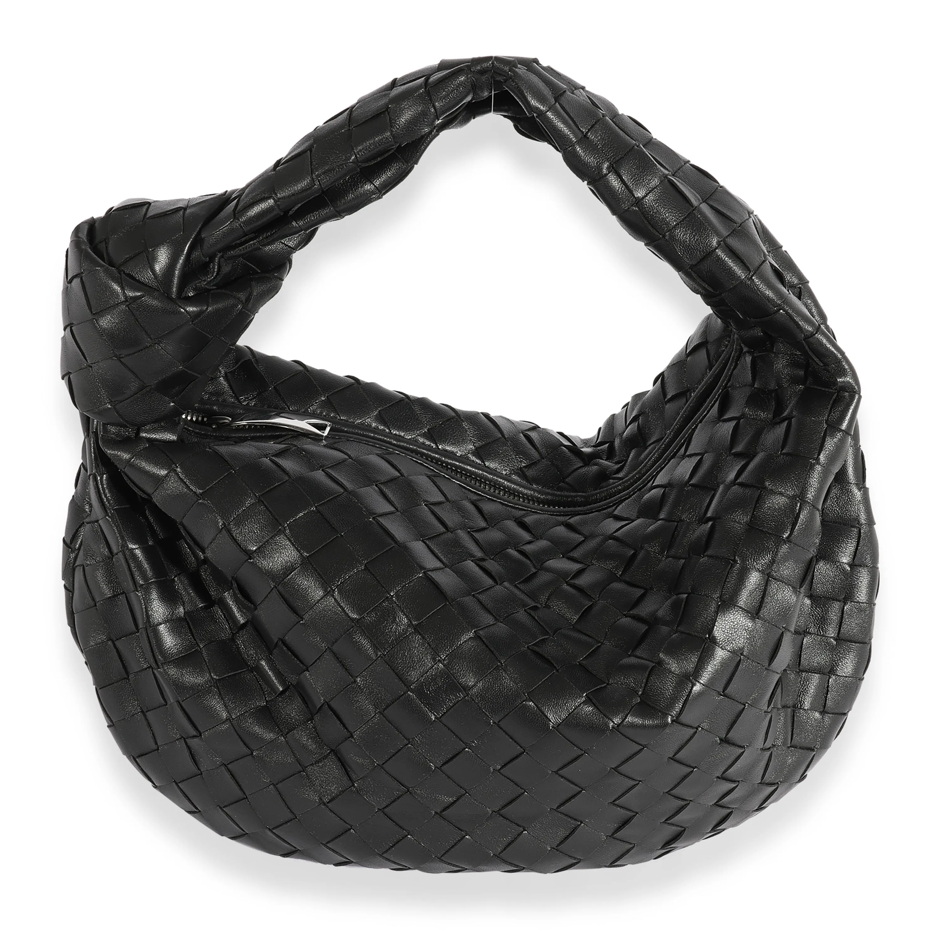 Bottega Veneta Black Intrecciato Leather Teen Jodie