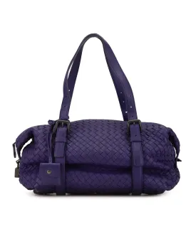 Bottega Veneta Intrecciato The Pouch Shoulder Bag in Purple