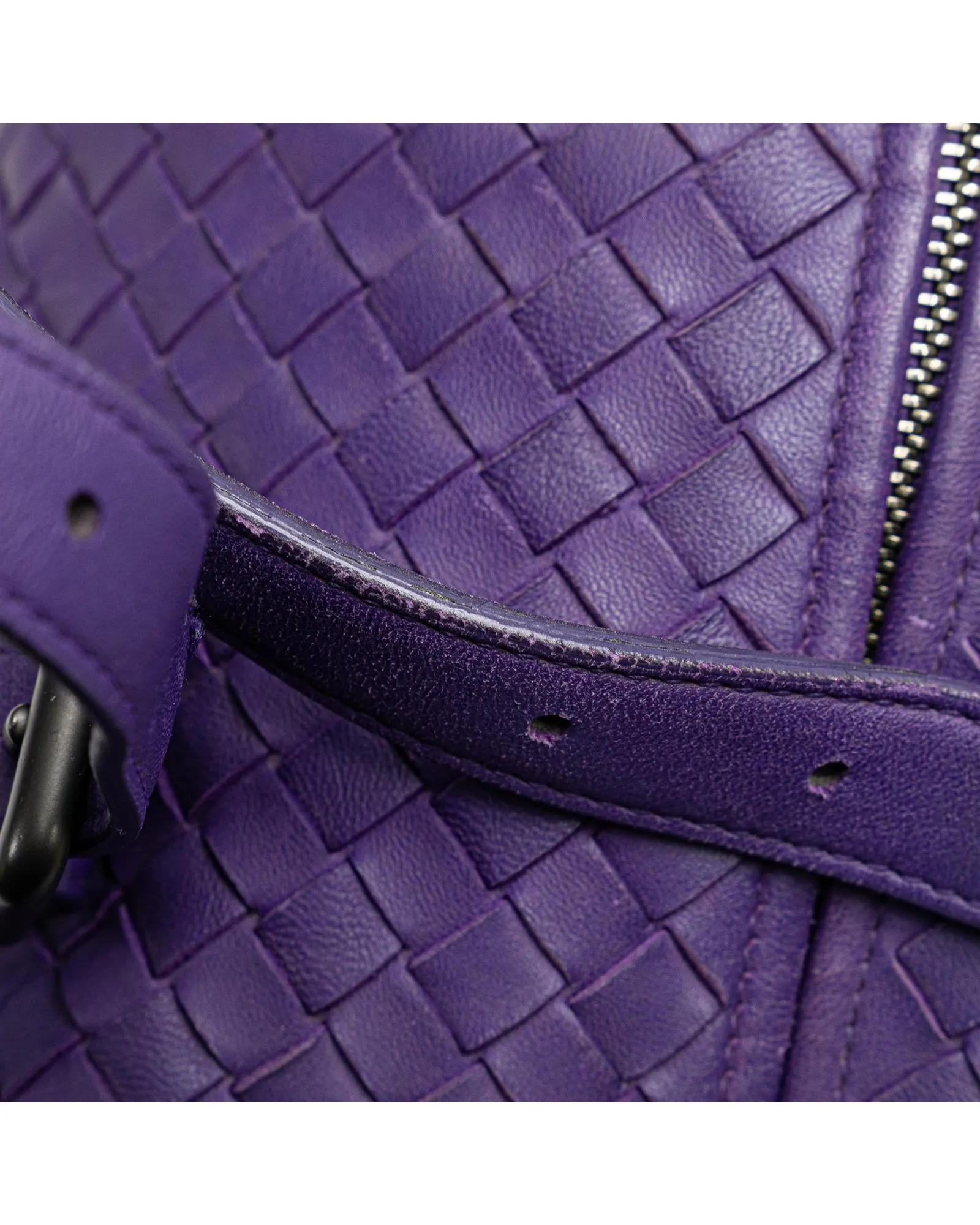 Bottega Veneta Intrecciato The Pouch Shoulder Bag in Purple