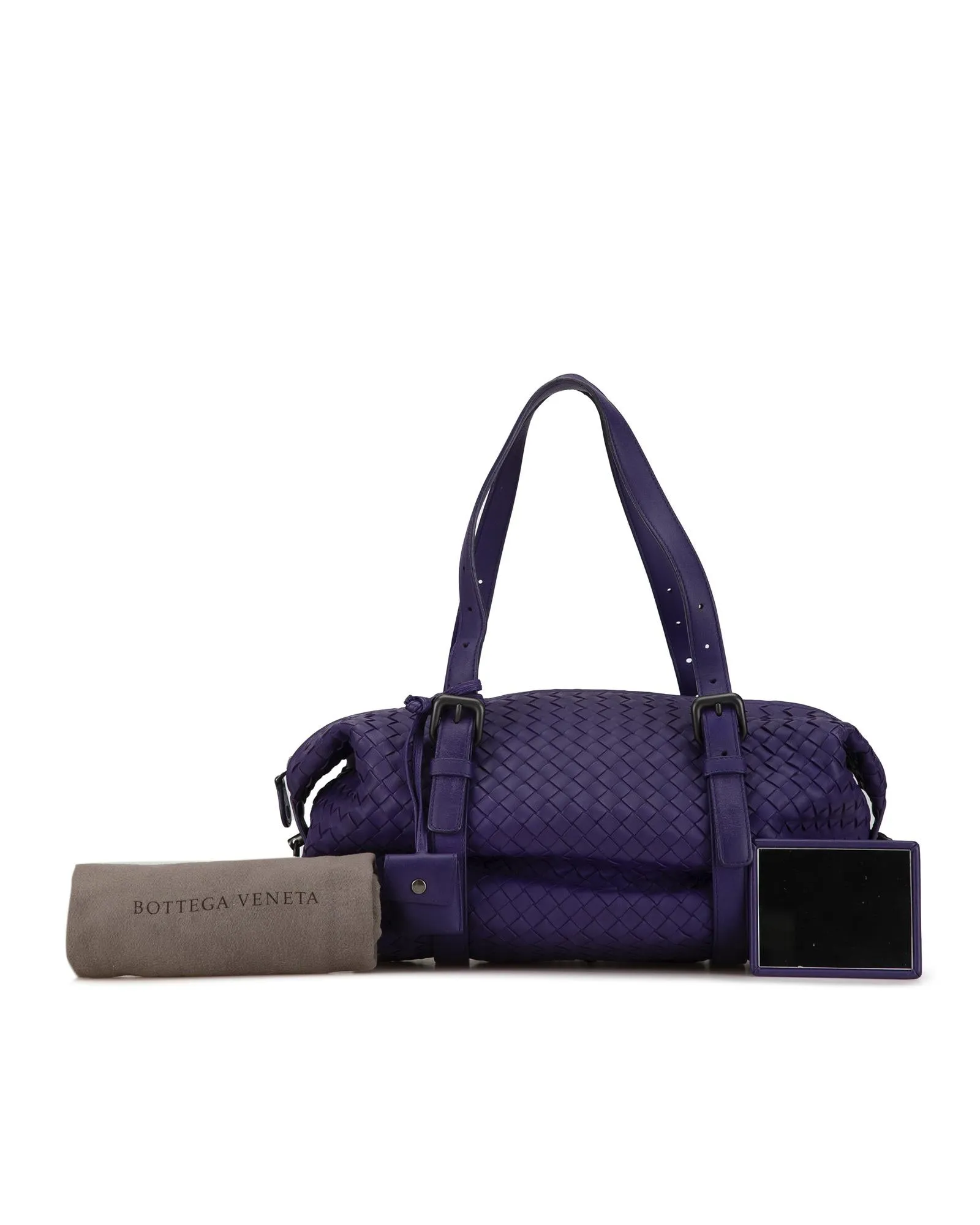 Bottega Veneta Intrecciato The Pouch Shoulder Bag in Purple