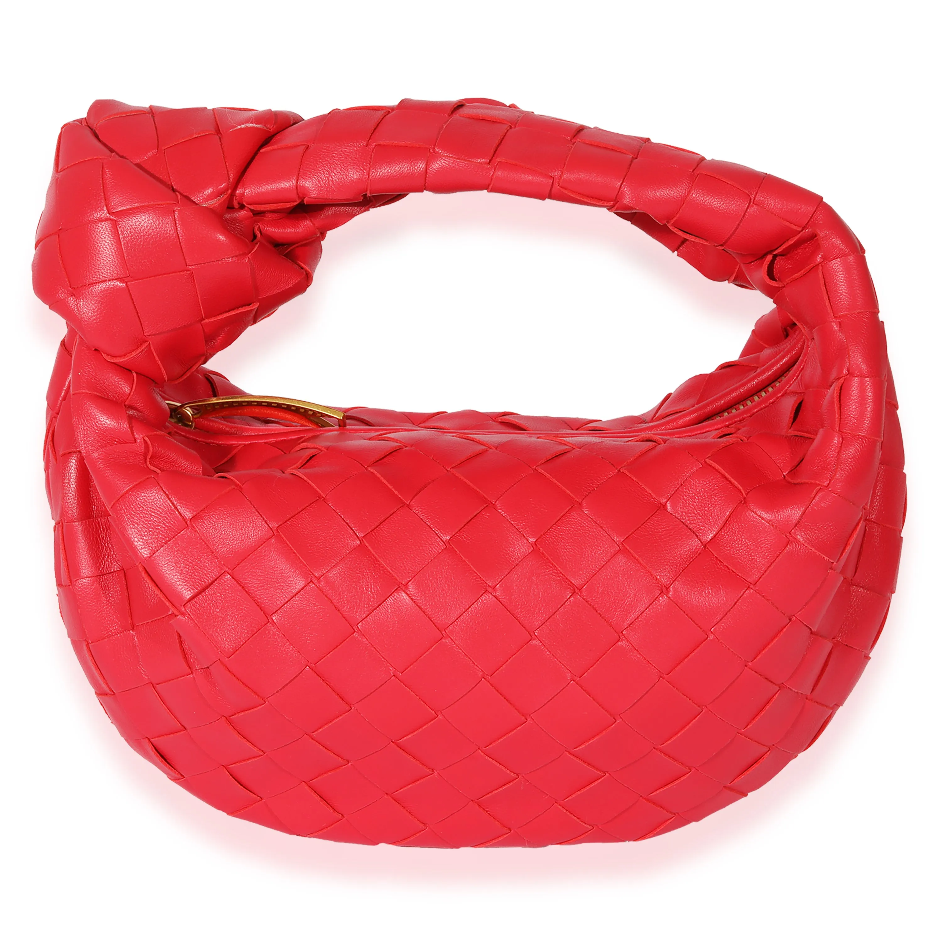 Bottega Veneta Red Intrecciato Leather  Jodie