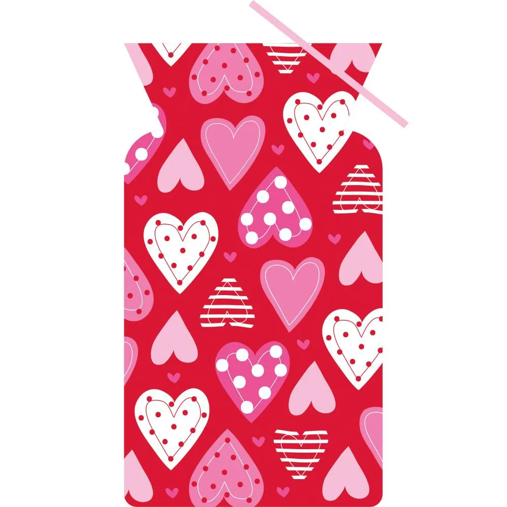 Bulk Hearts Cello Bags w/ Twist Ties (Case of 240)