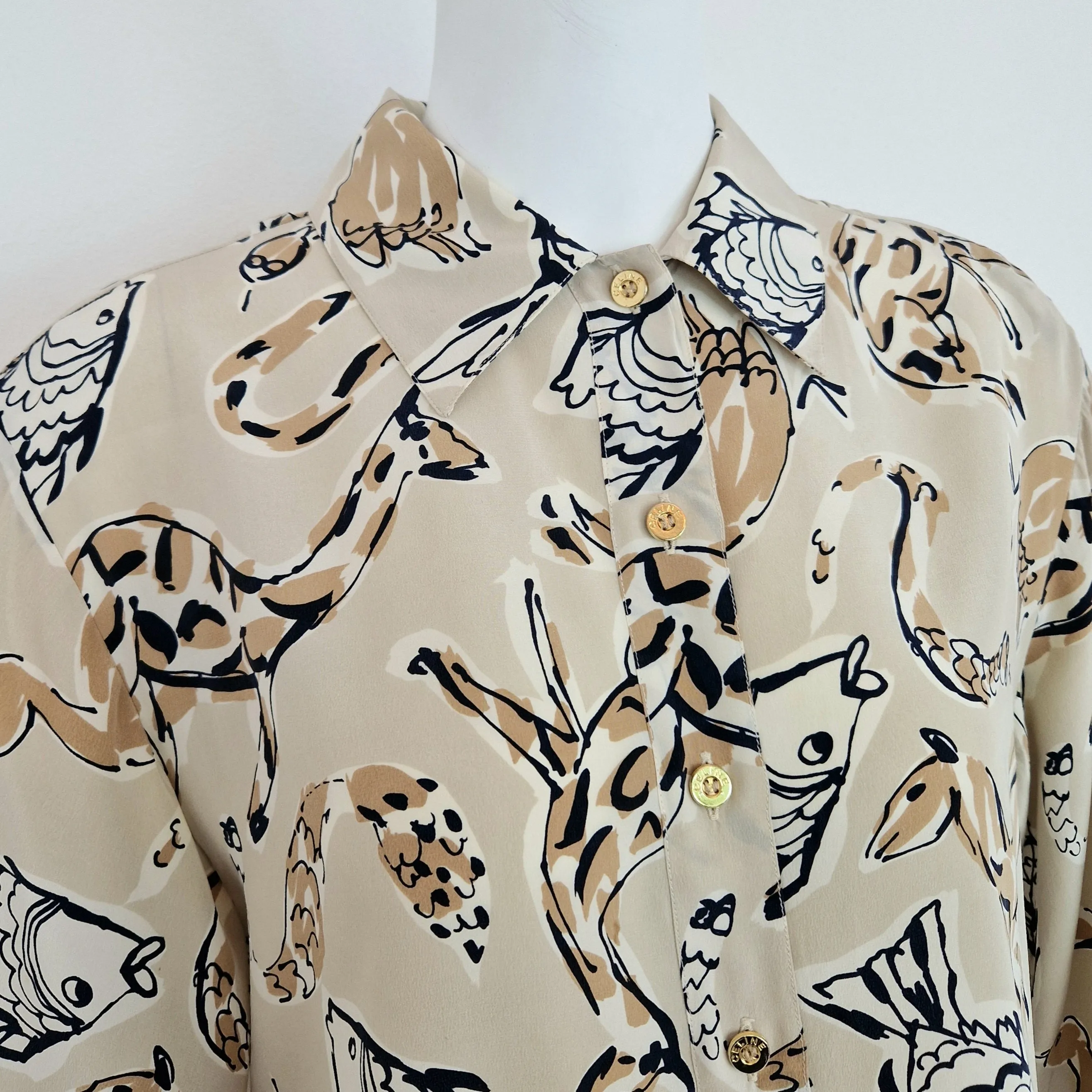 Camicia Celine vintage animali