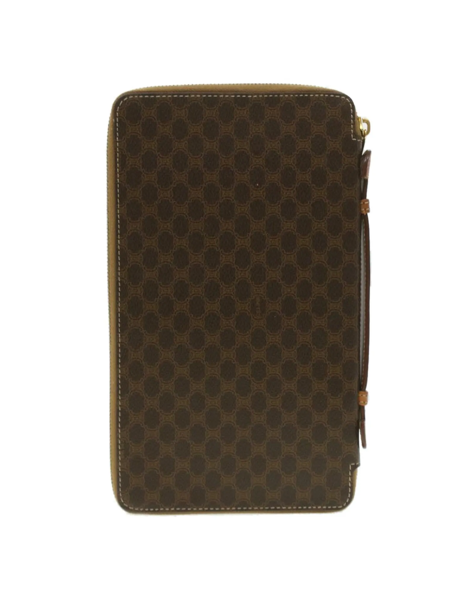 Canvas Travel Case in Brown PVC Leather by Celine