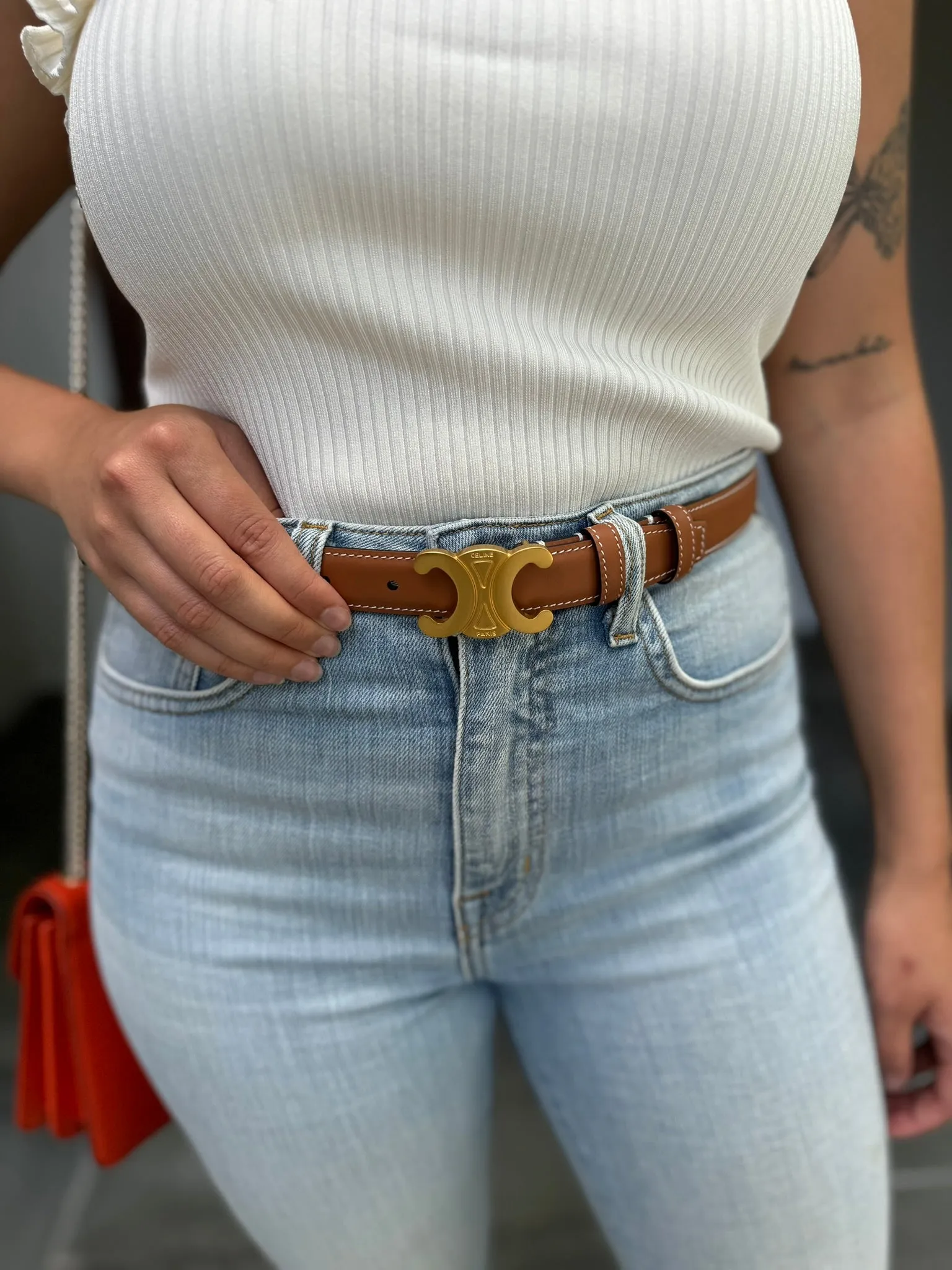 CELINE MEDIUM TRIOMPHE BELT Size 75