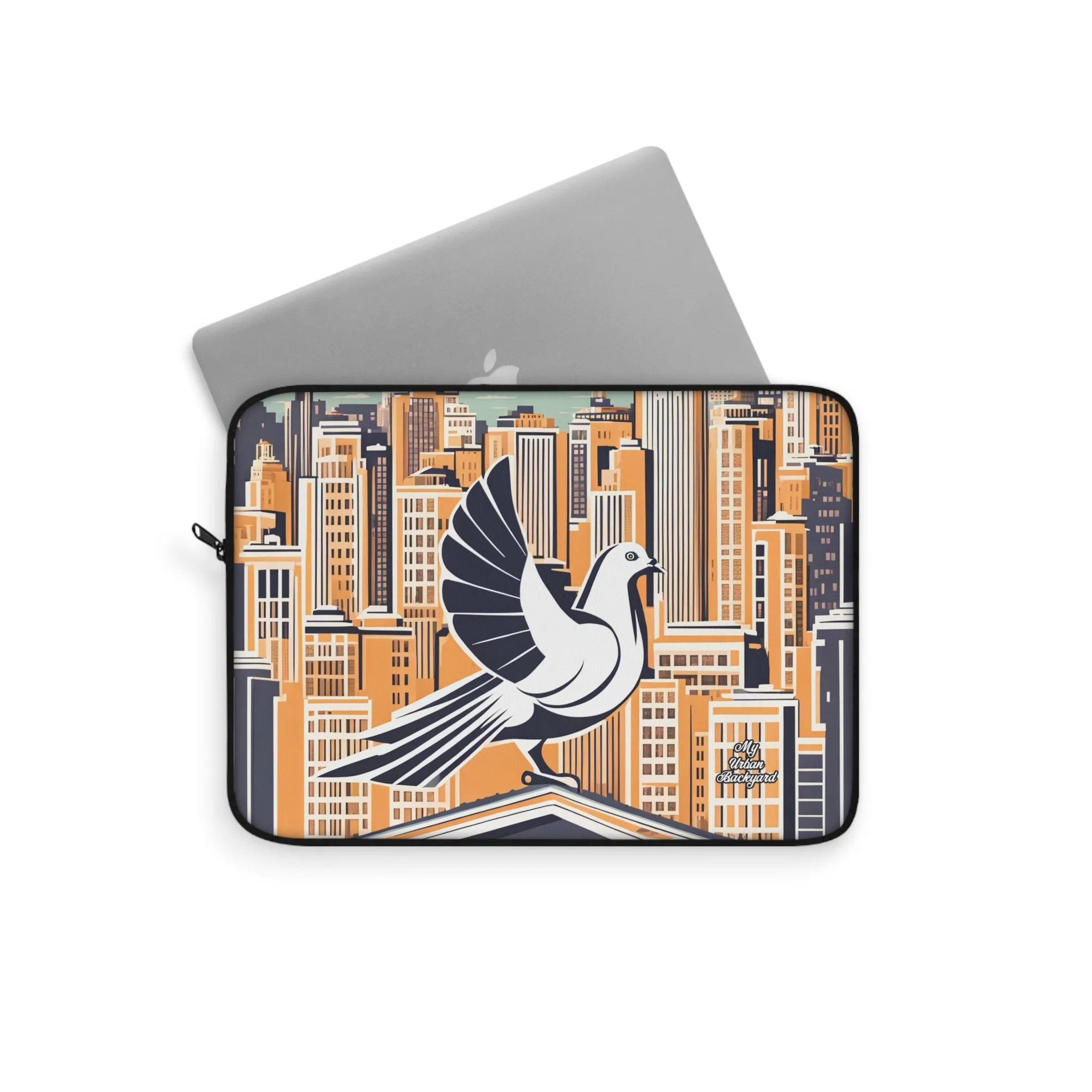 City Bird on Roof, Laptop Carrying Case, Top Loading Sleeve for School or Work