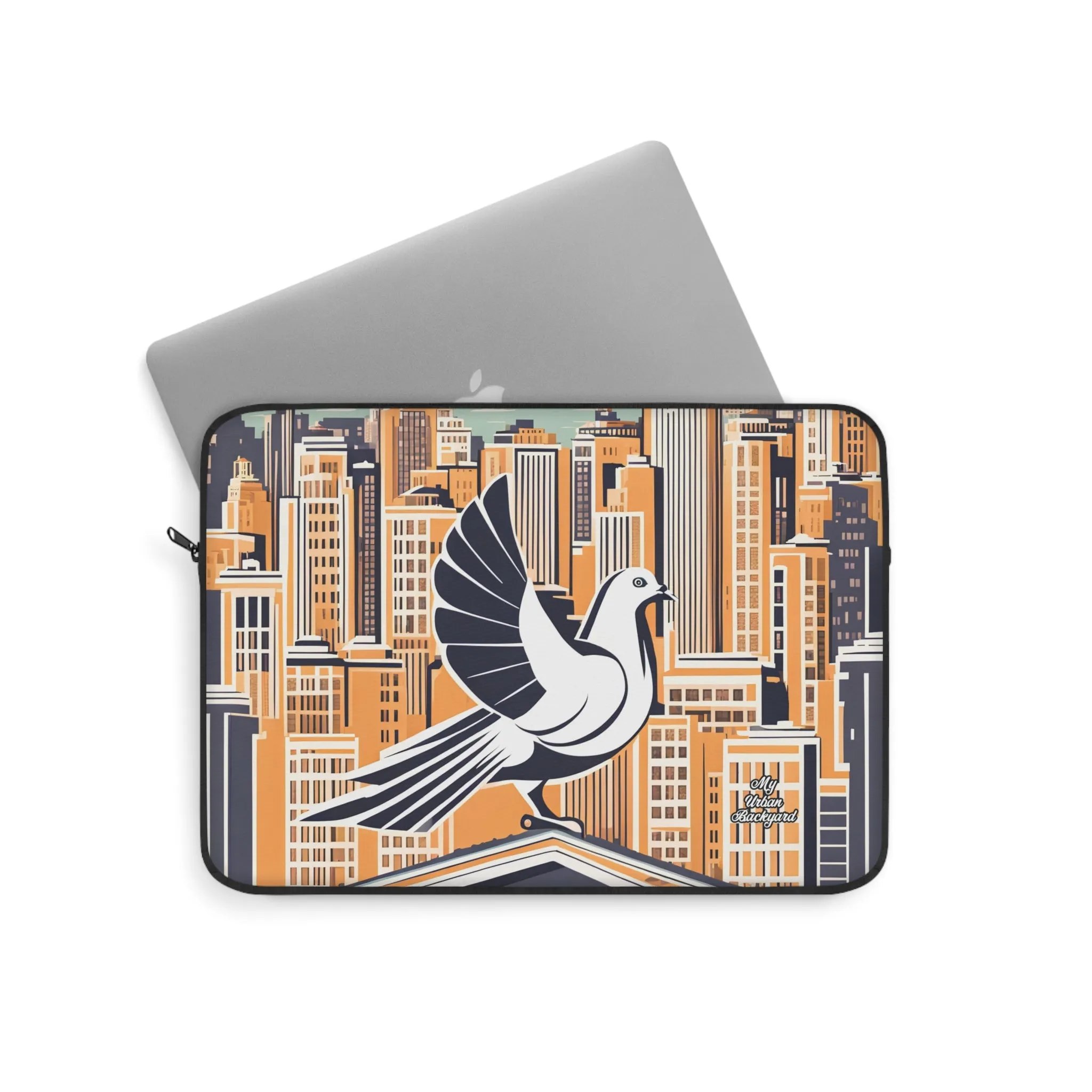 City Bird on Roof, Laptop Carrying Case, Top Loading Sleeve for School or Work