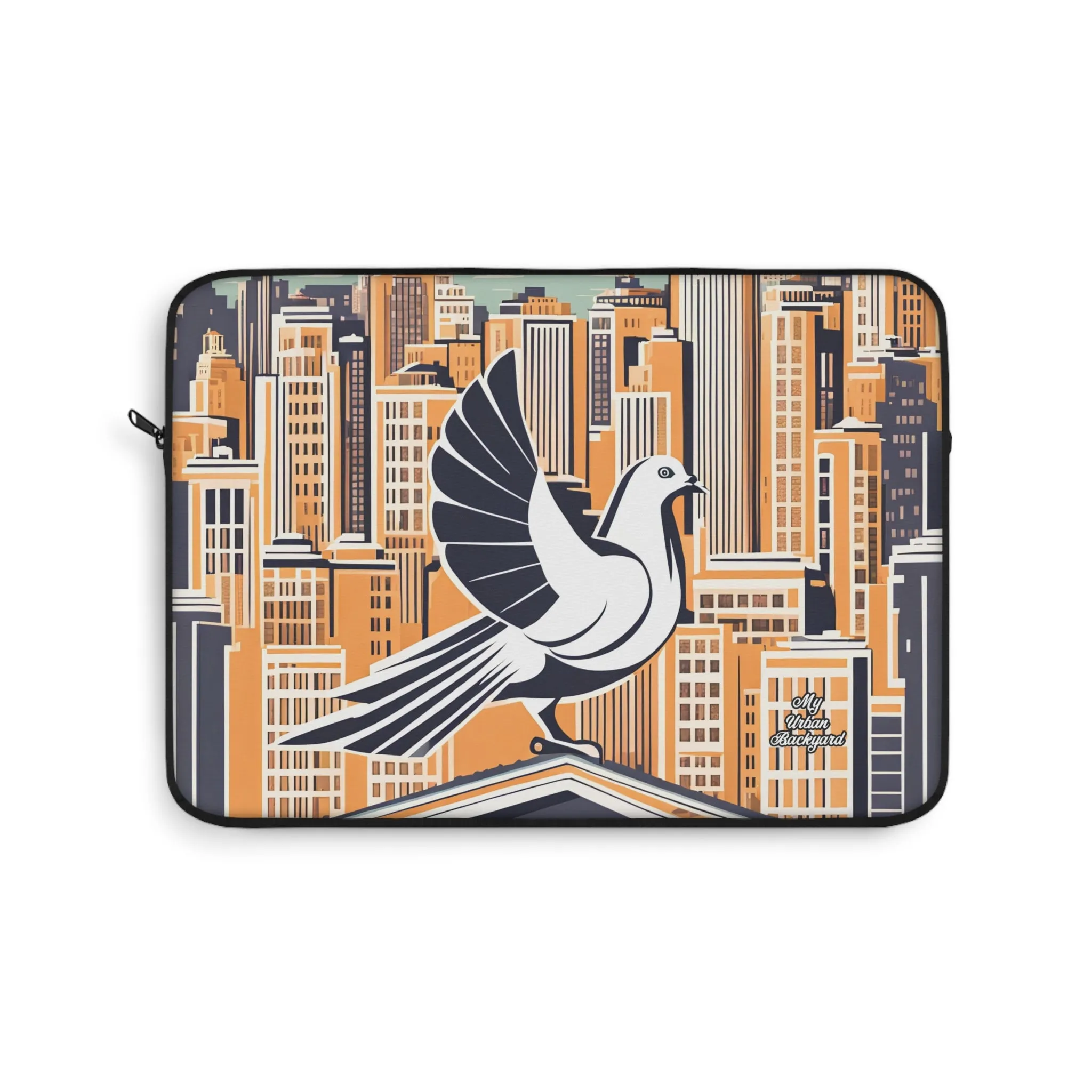 City Bird on Roof, Laptop Carrying Case, Top Loading Sleeve for School or Work