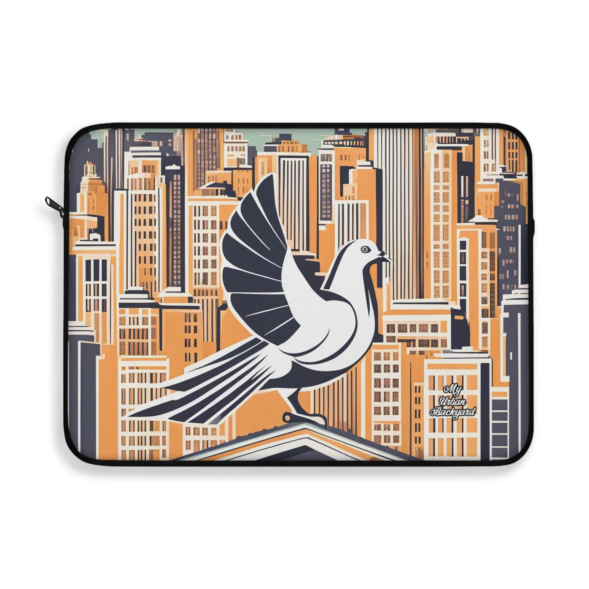 City Bird on Roof, Laptop Carrying Case, Top Loading Sleeve for School or Work