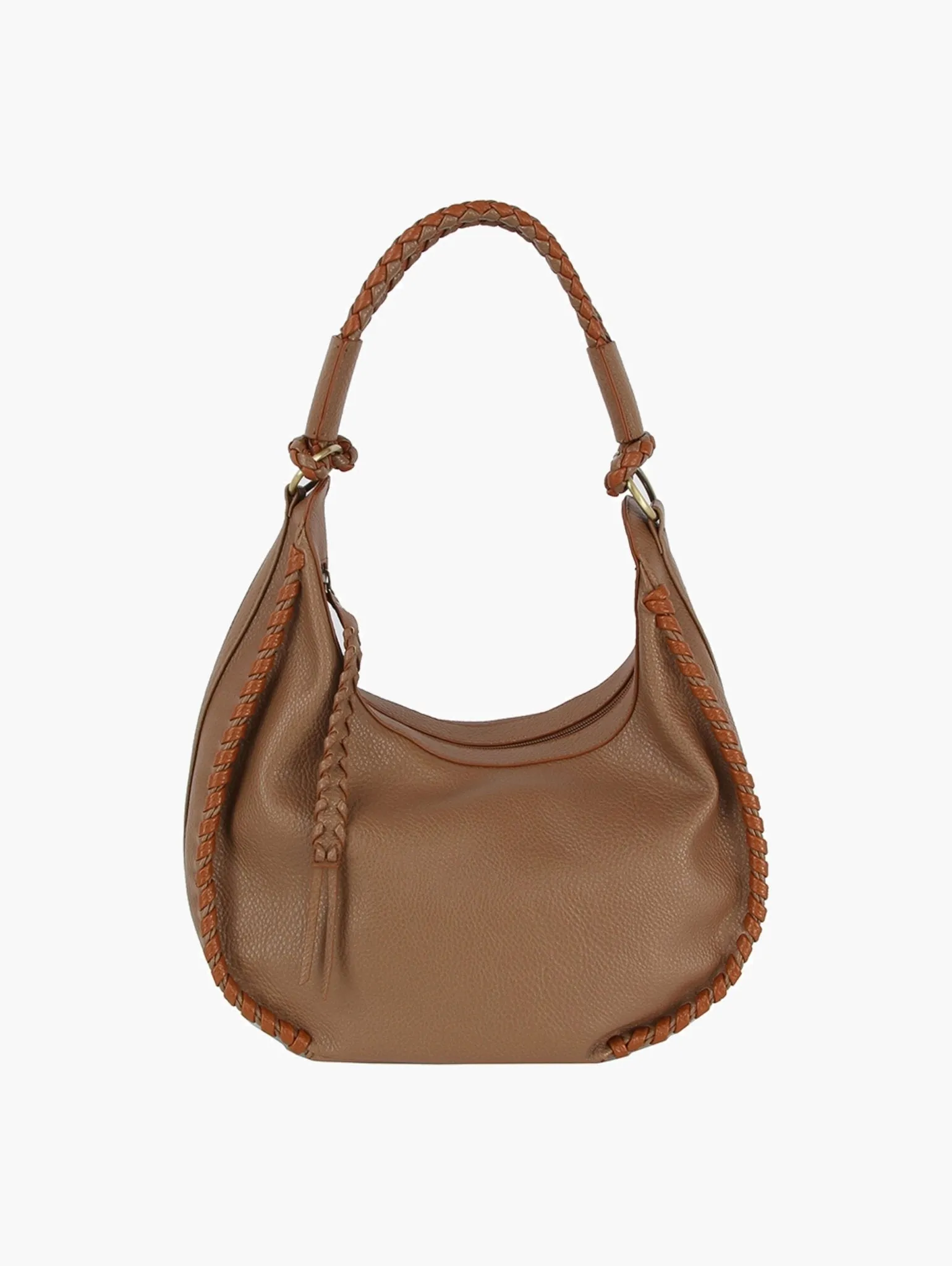 CMS049 Delia Whipstitch Hobo Shoulder Bag