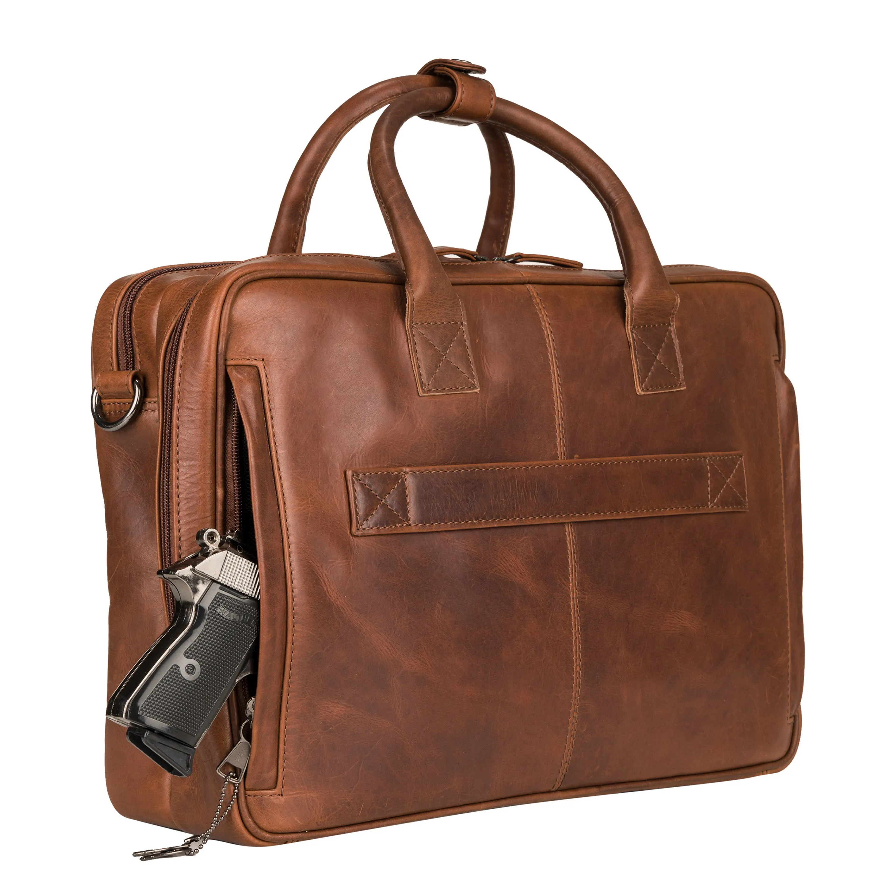 Concealed Carry Hayden Leather Computer Briefcase with RFID Organizer