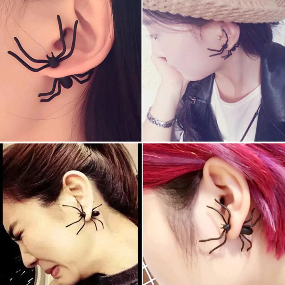 Cool Black Spider Earrings