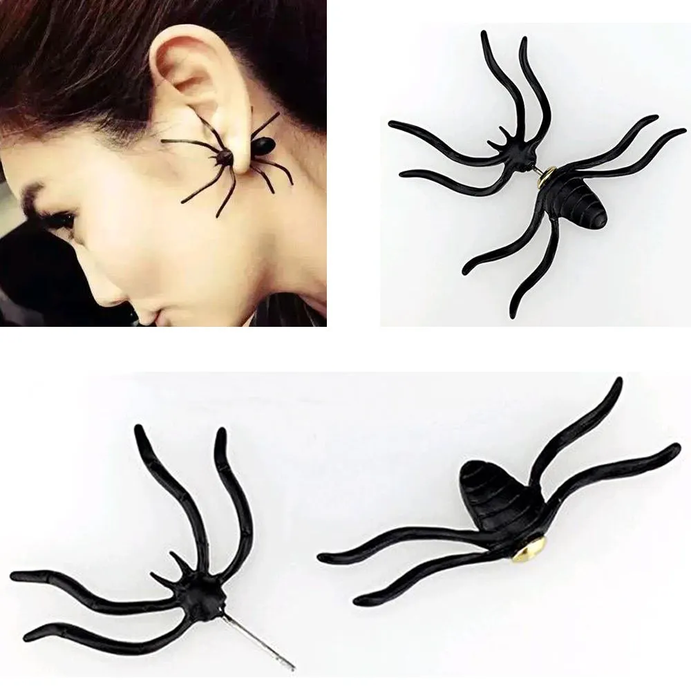 Cool Black Spider Earrings