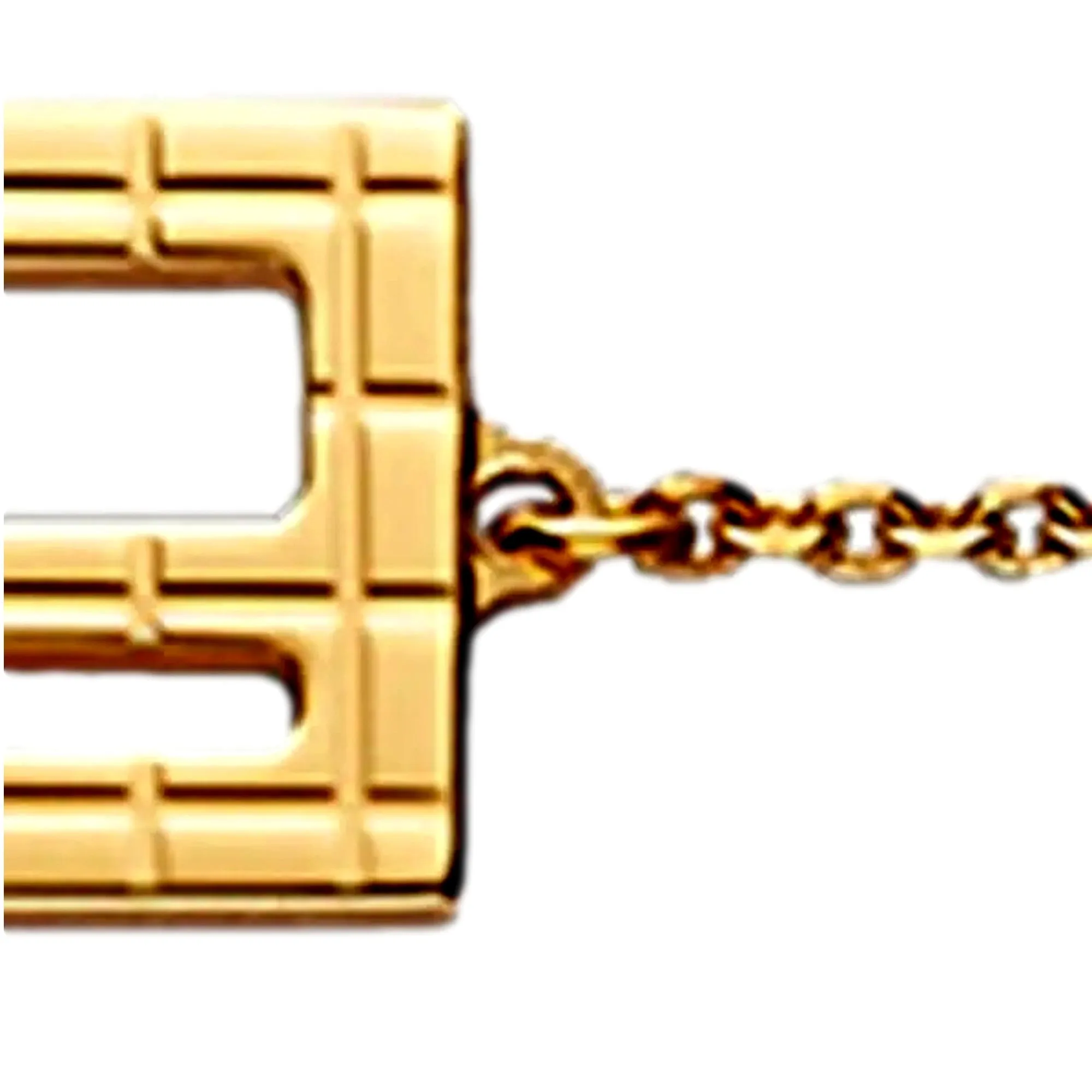 Fendi Baguette Logo Bracelet Gold Metal Adjustable Chain Medium