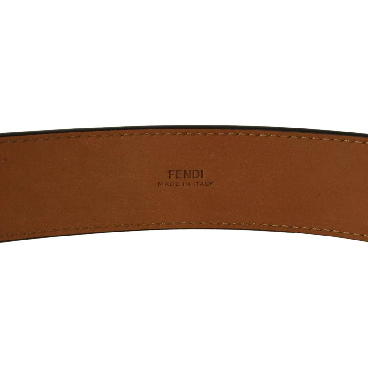 Fendi Baguette Sand Brown Calf Leather Silver Hardware Belt Size 90/36 7C0420