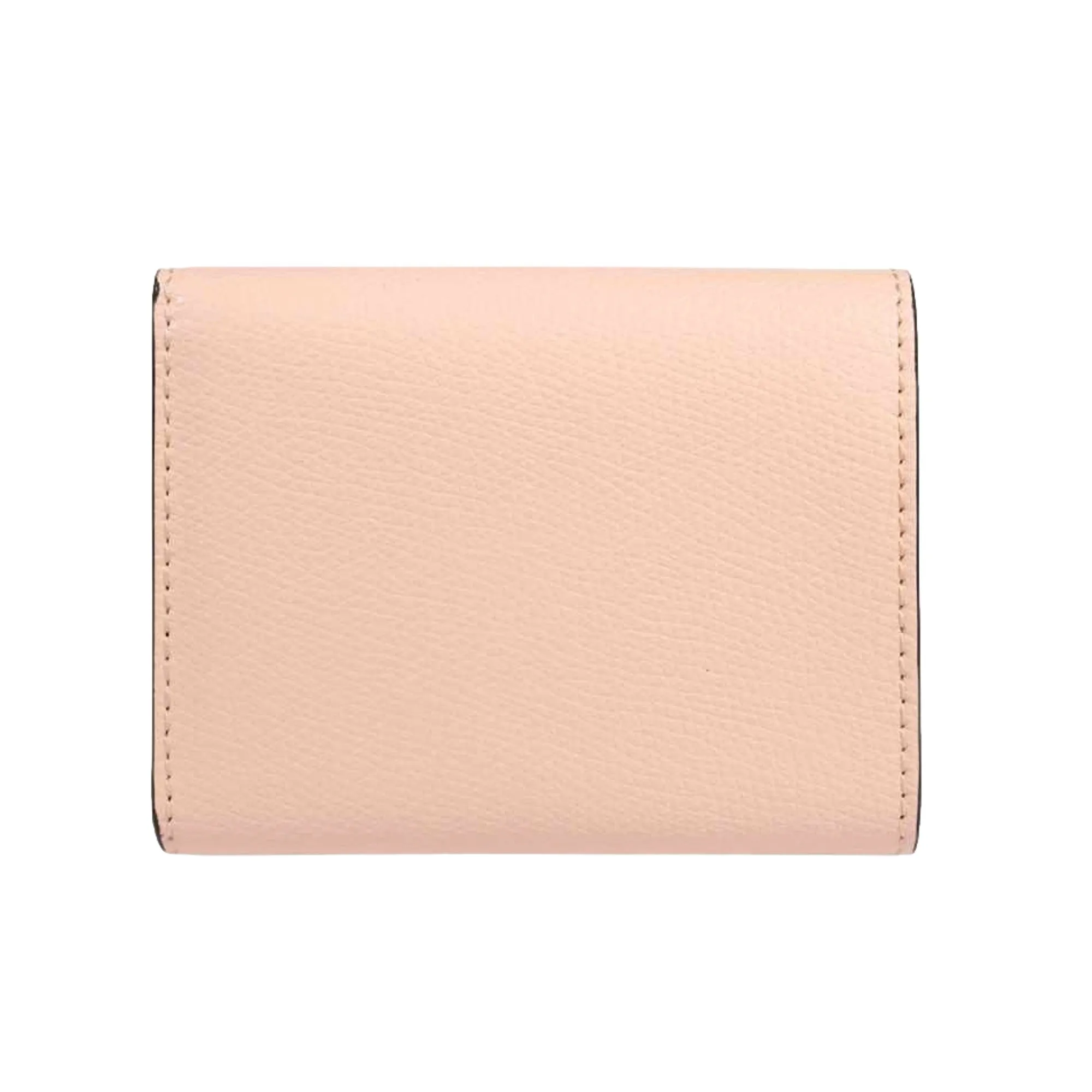 Fendi O'Lock Wallet Micro Trifold Rose Pink Tortora Gray Calf Leather