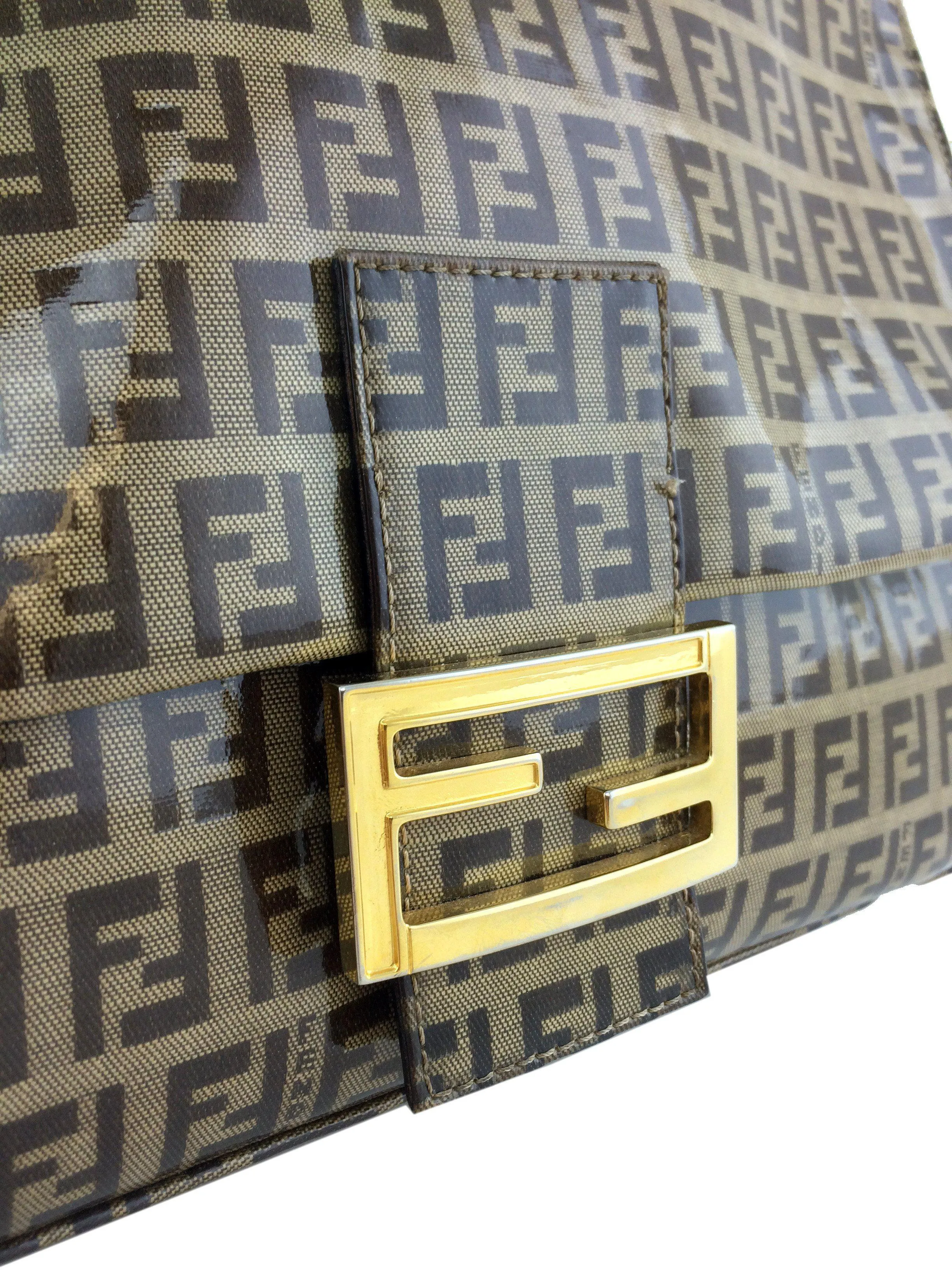 Fendi Zucchino Coated Canvas Large Mama Baguette