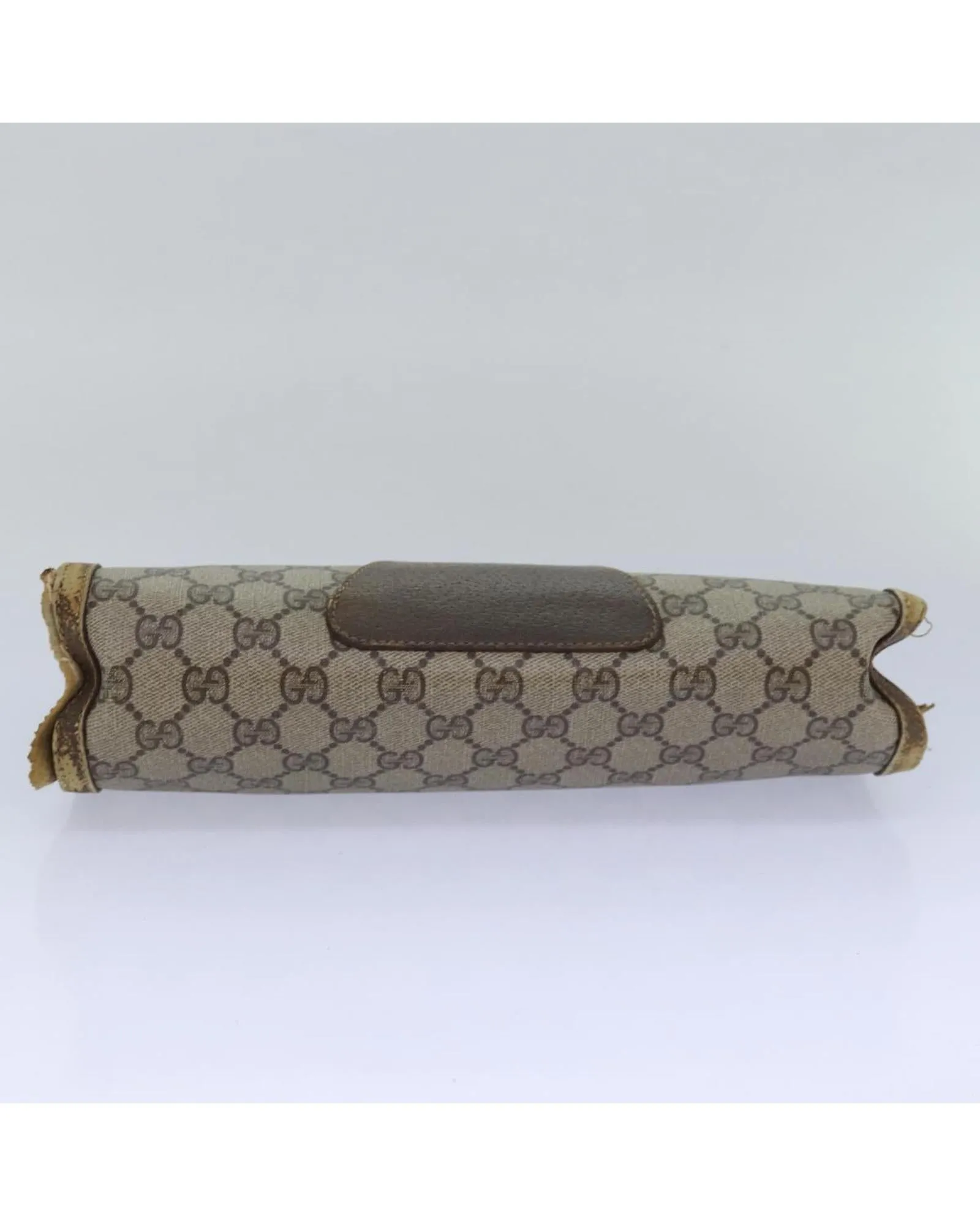 GG Supreme Web Sherry Line Clutch Bag in PVC Leather and GG Canvas