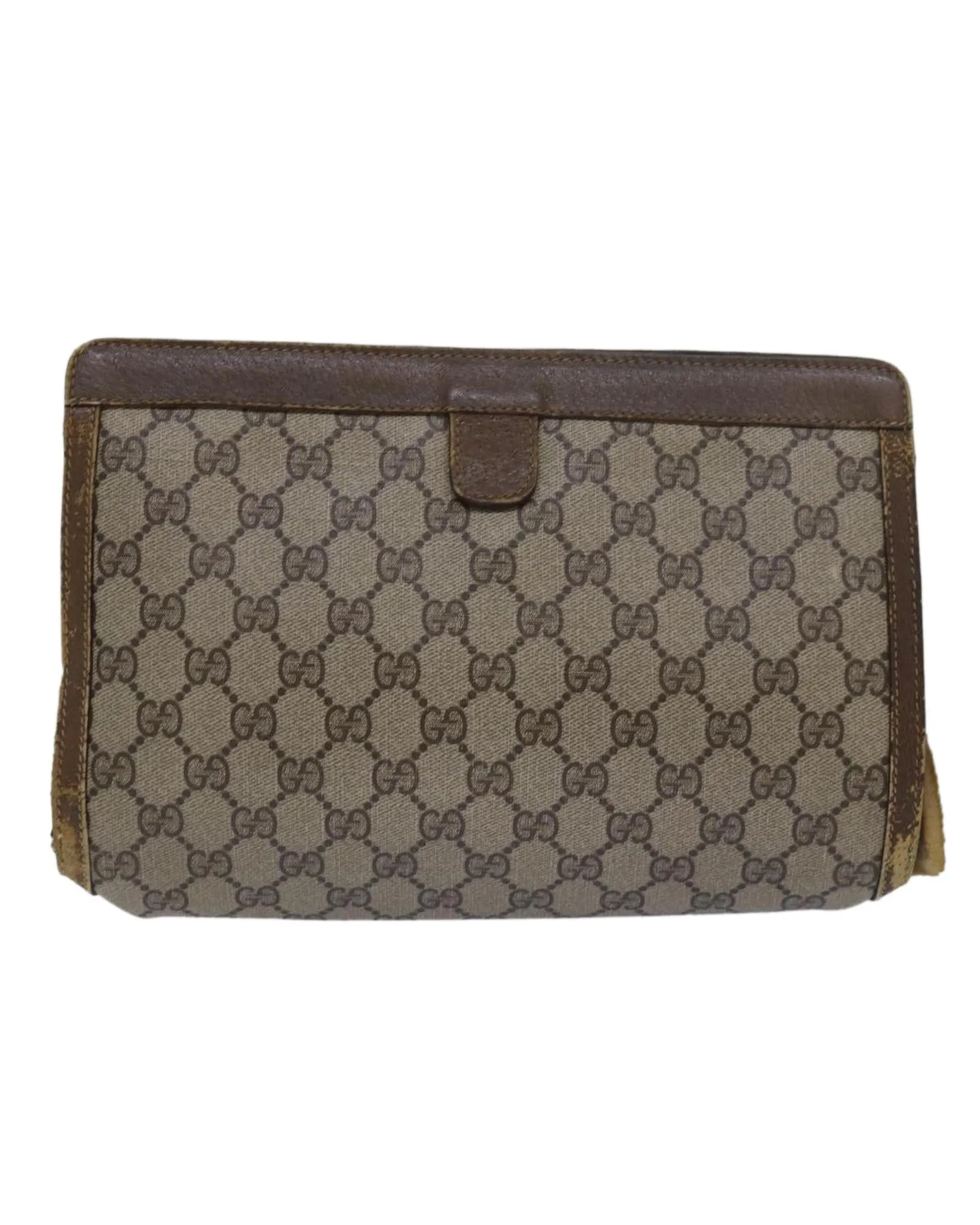 GG Supreme Web Sherry Line Clutch Bag in PVC Leather and GG Canvas